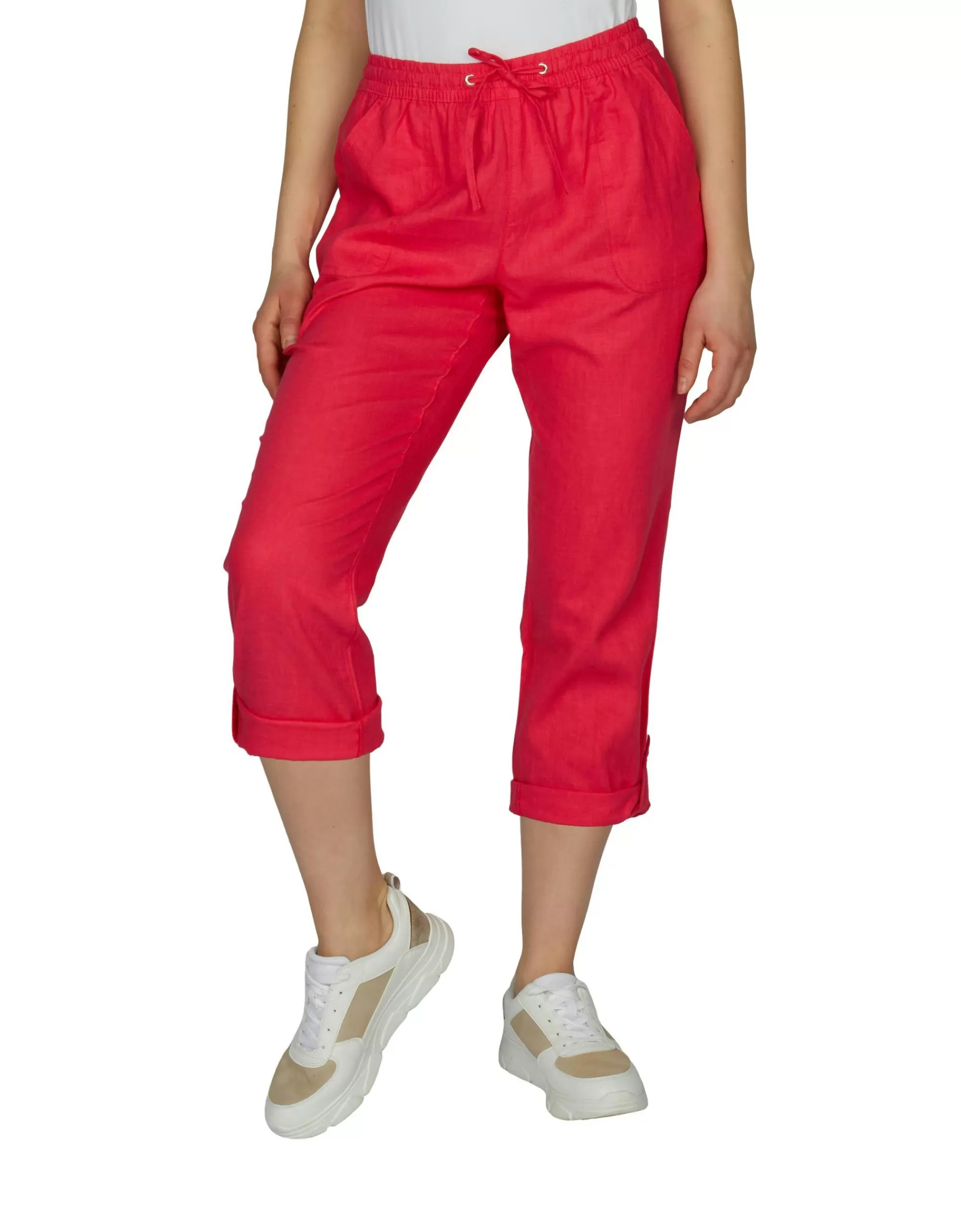 Steilmann Edition Leinenhose Mit Turn-Up Funktion Pink Cheap