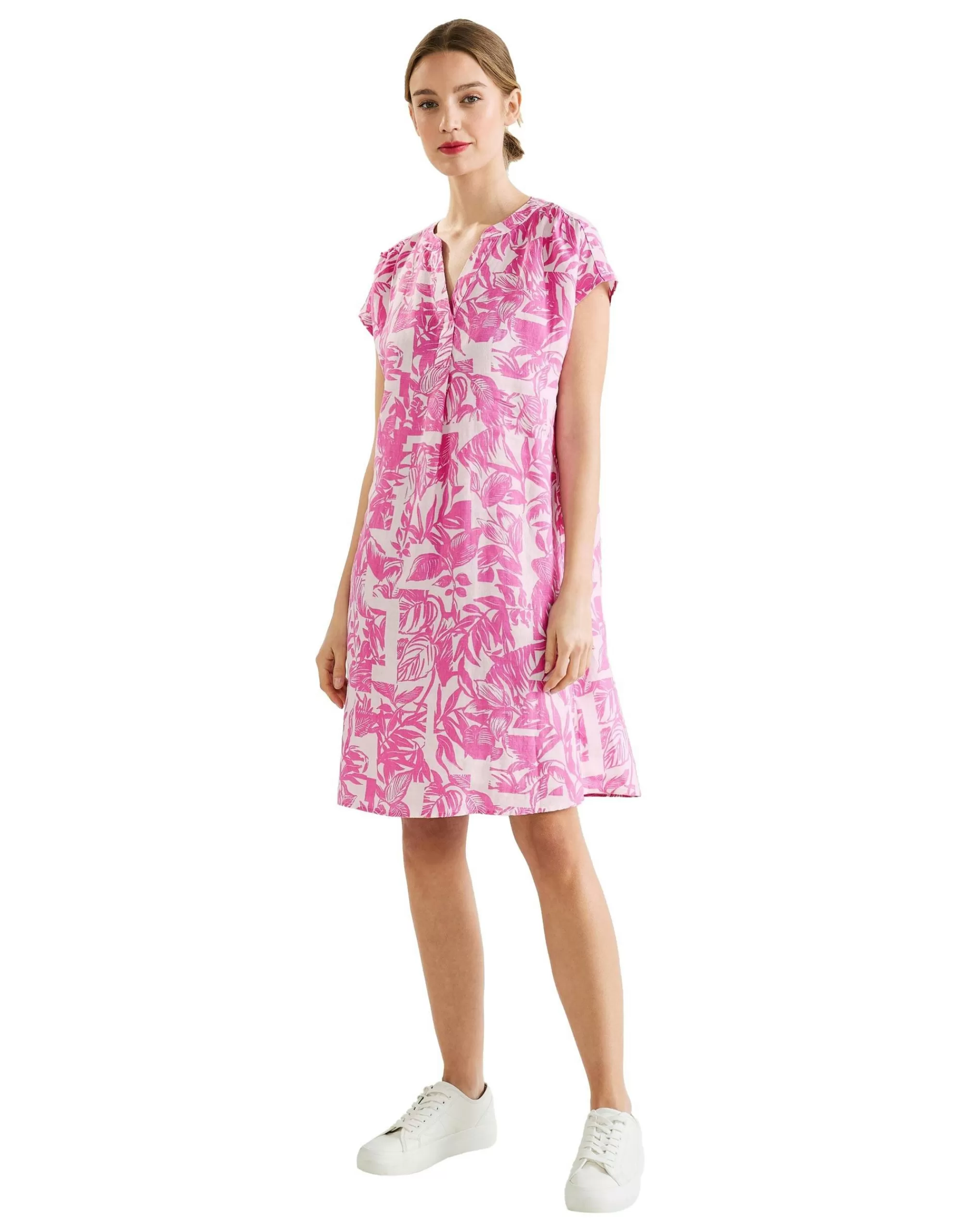 Street One Leinenkleid Mit Print Pink Cheap