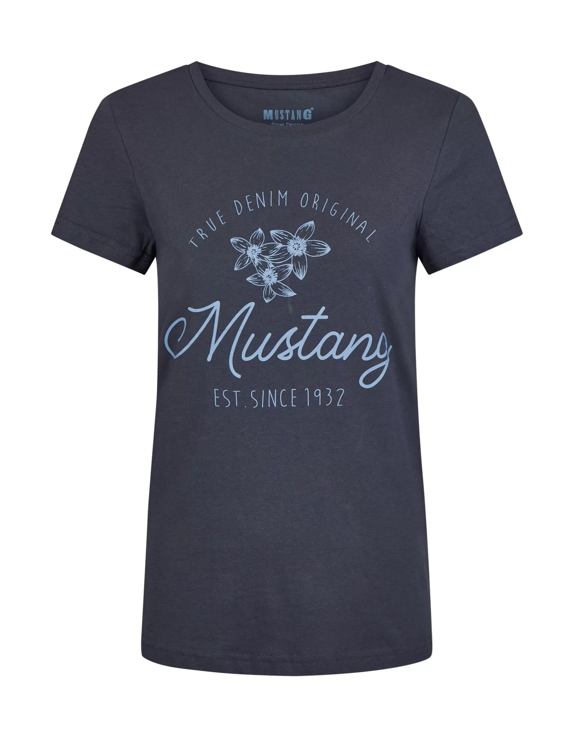 MUSTANG Logo T-Shirt "Alina" Marine Clearance