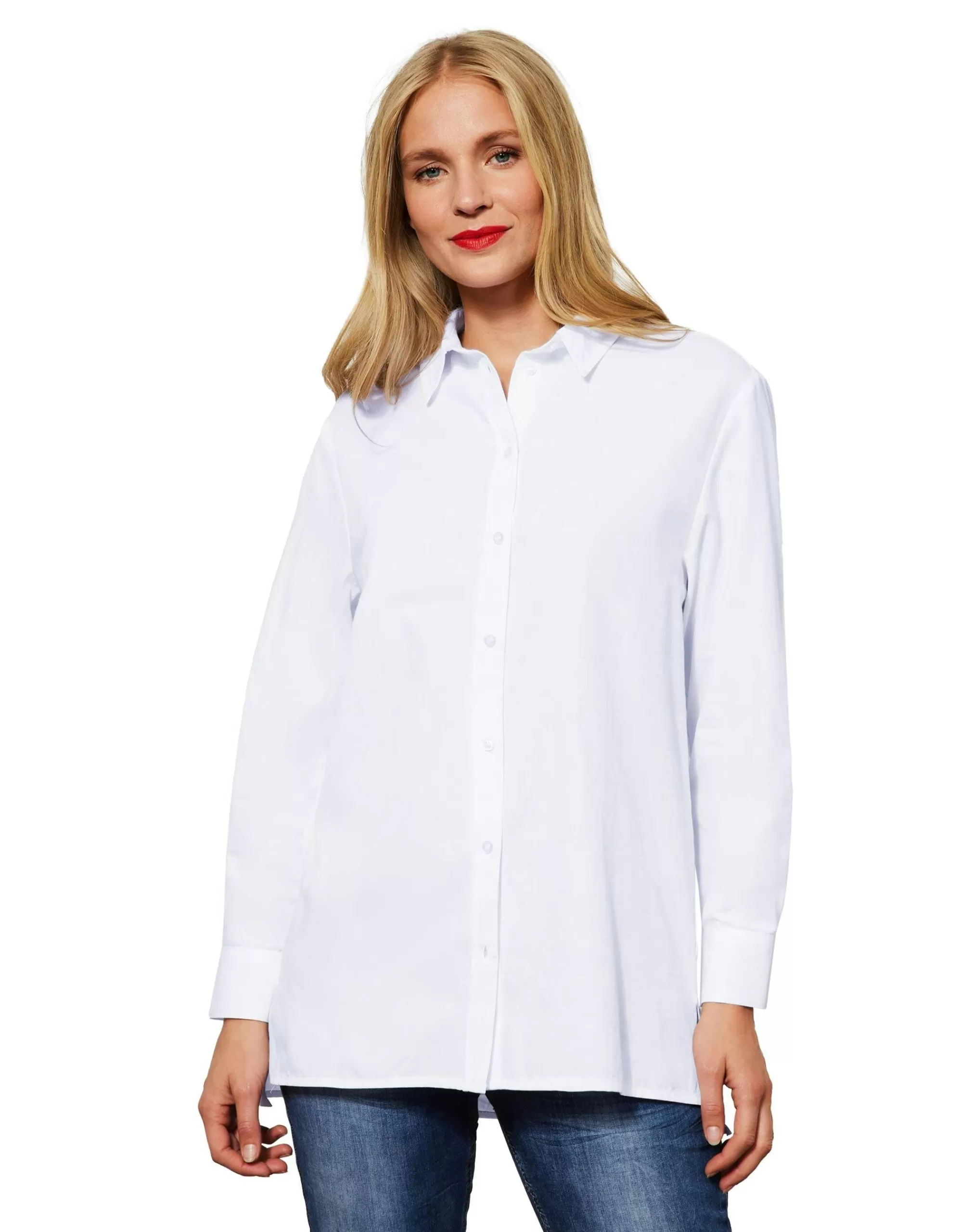 Street One Longbluse In Unifarbe Weiß Flash Sale