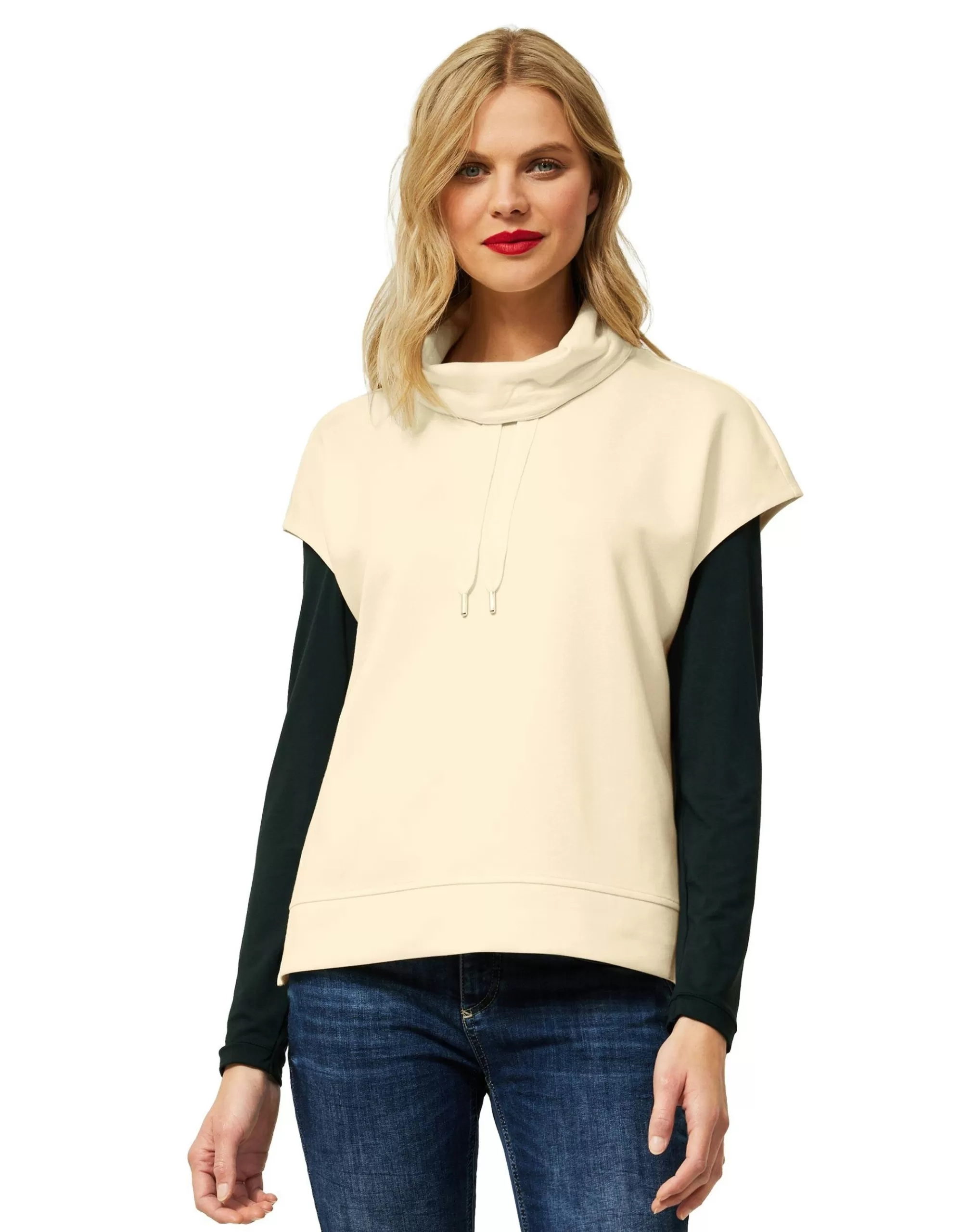 Street One Loose Fit Sweatweste Creme Best Sale