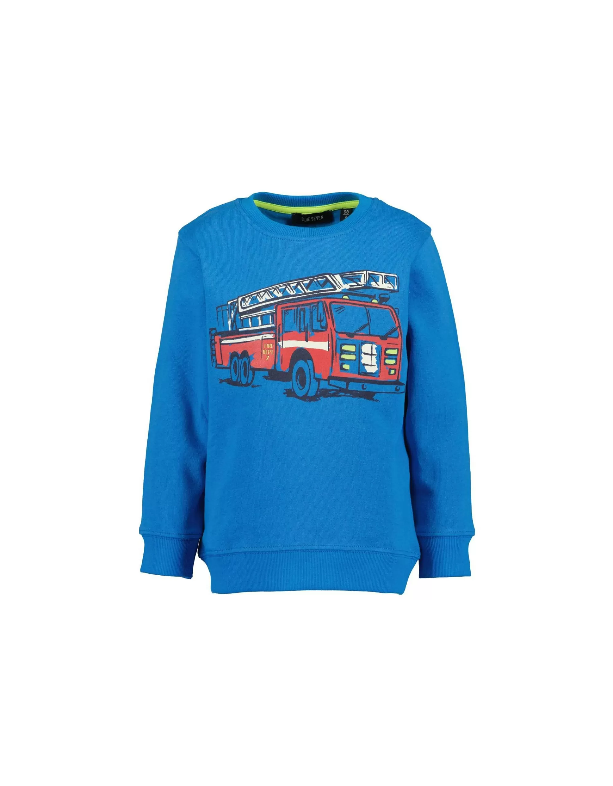 Mini Boys Sweatshirt Mit Coolem Feuerwehr Auto-Blue Seven Online