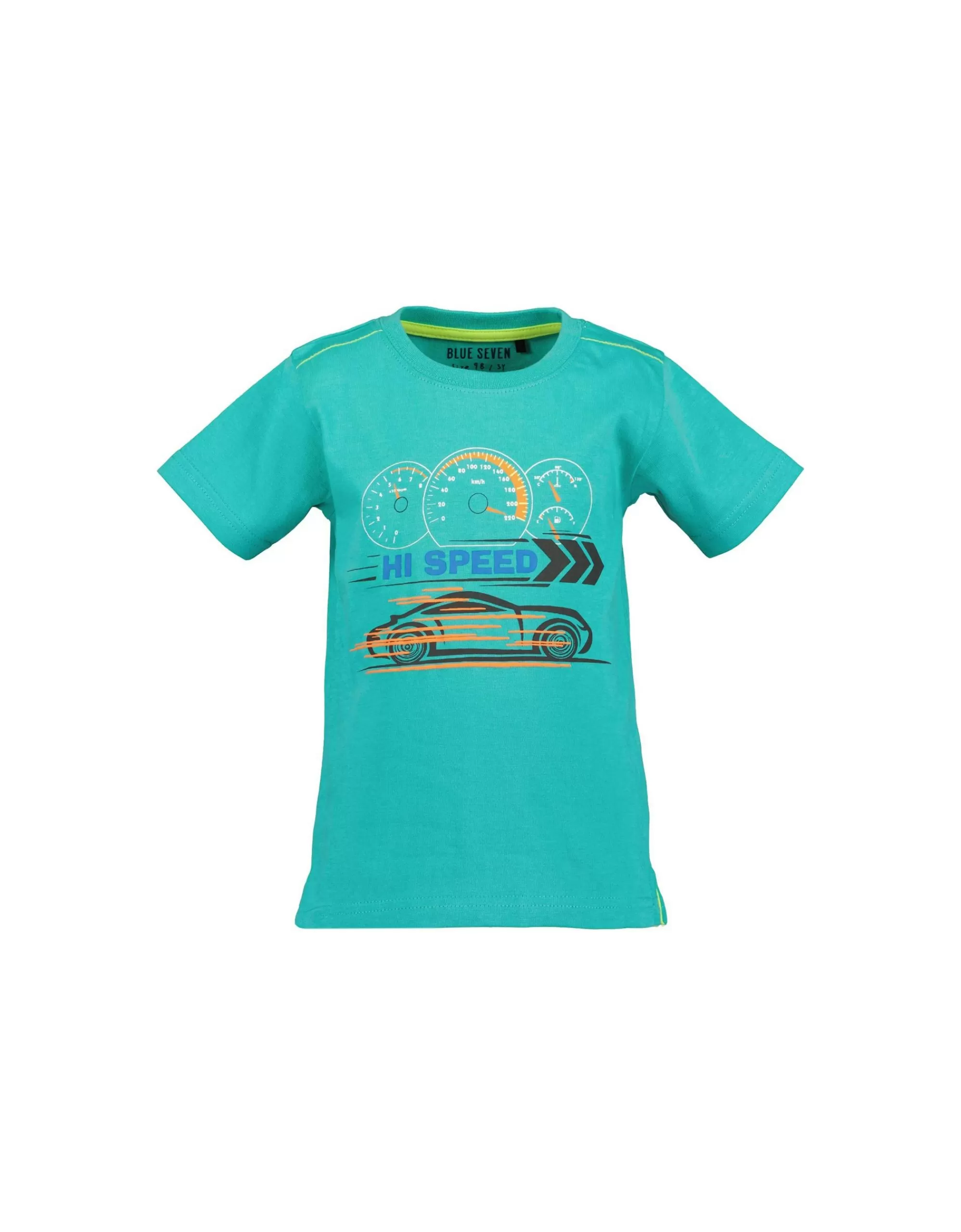 Mini Boys T-Shirt Mit Auto Druck-Blue Seven Fashion