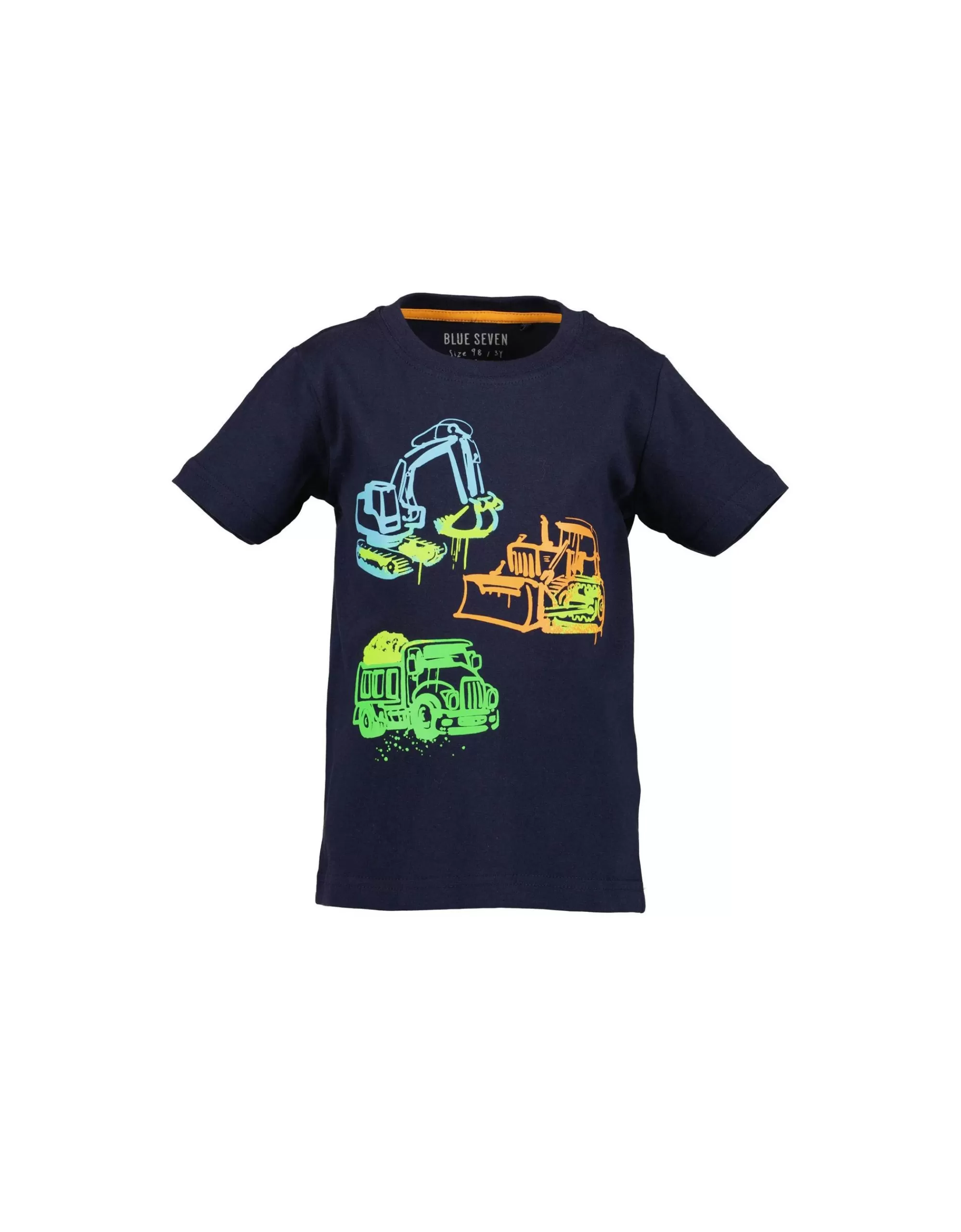 Mini Boys T-Shirt Mit Baustellenfahrzeug Druck-Blue Seven Online