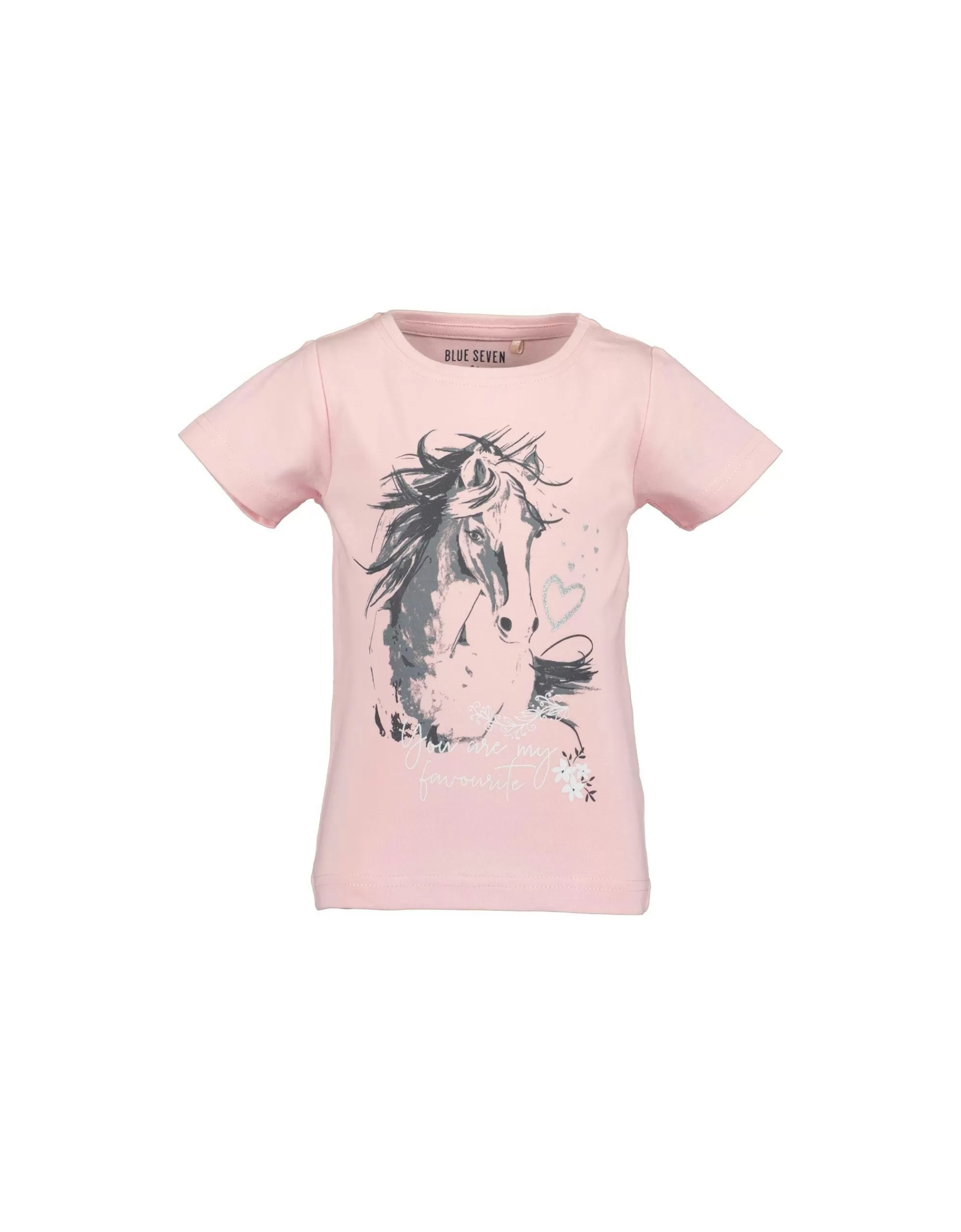 Mini Girls Pferde T-Shirt-Blue Seven Sale