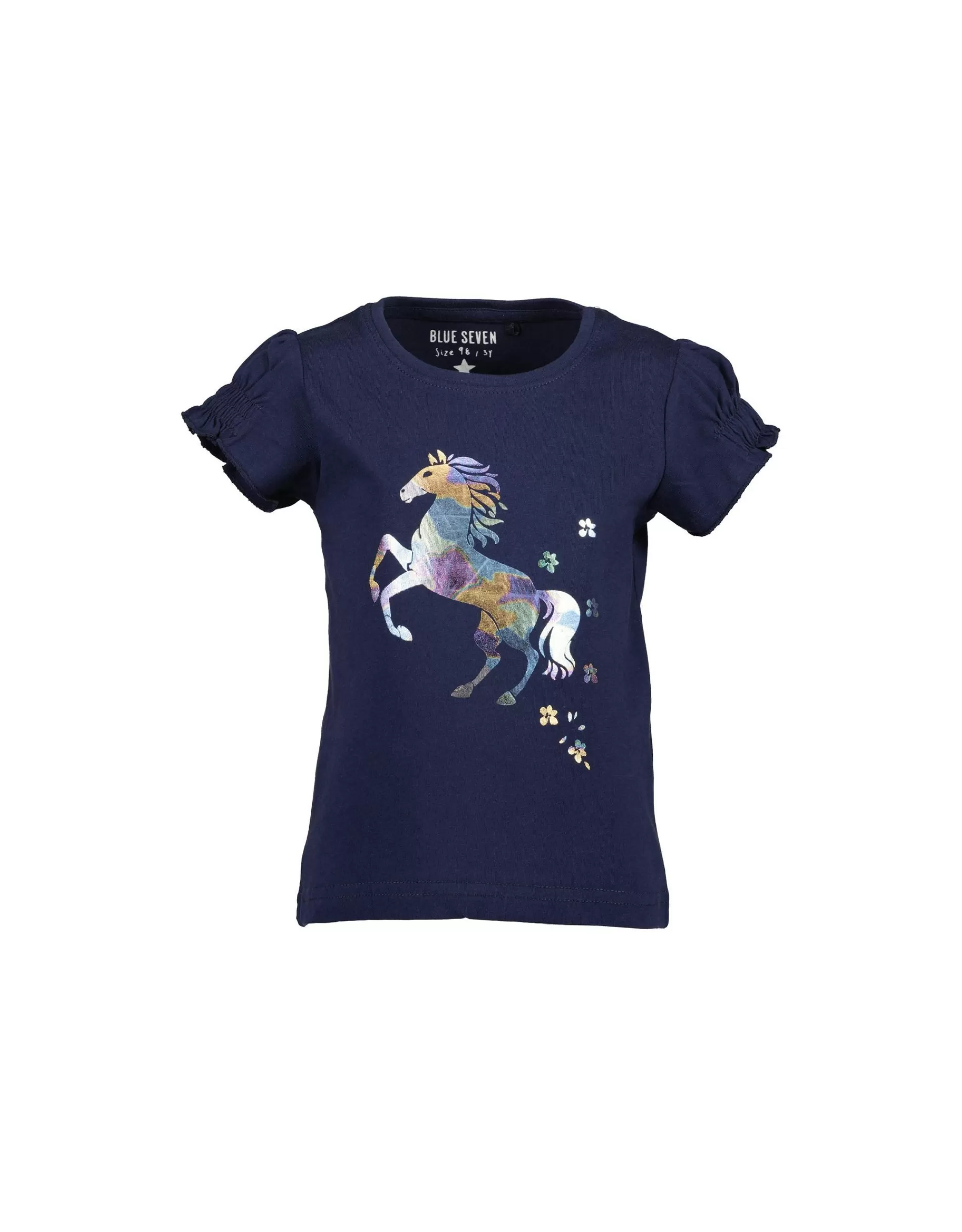 Mini Girls Pferde T-Shirt-Blue Seven Outlet