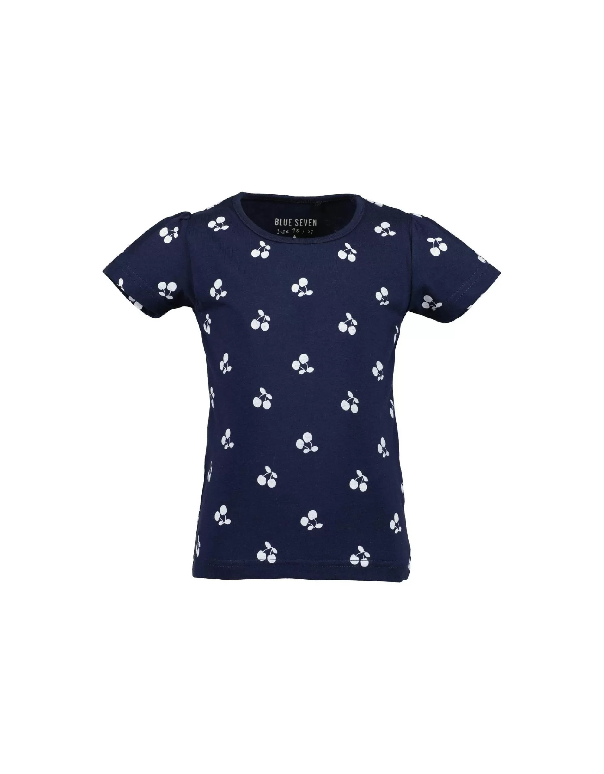 Mini Girls Shirt Im Allover Druck-Blue Seven Hot