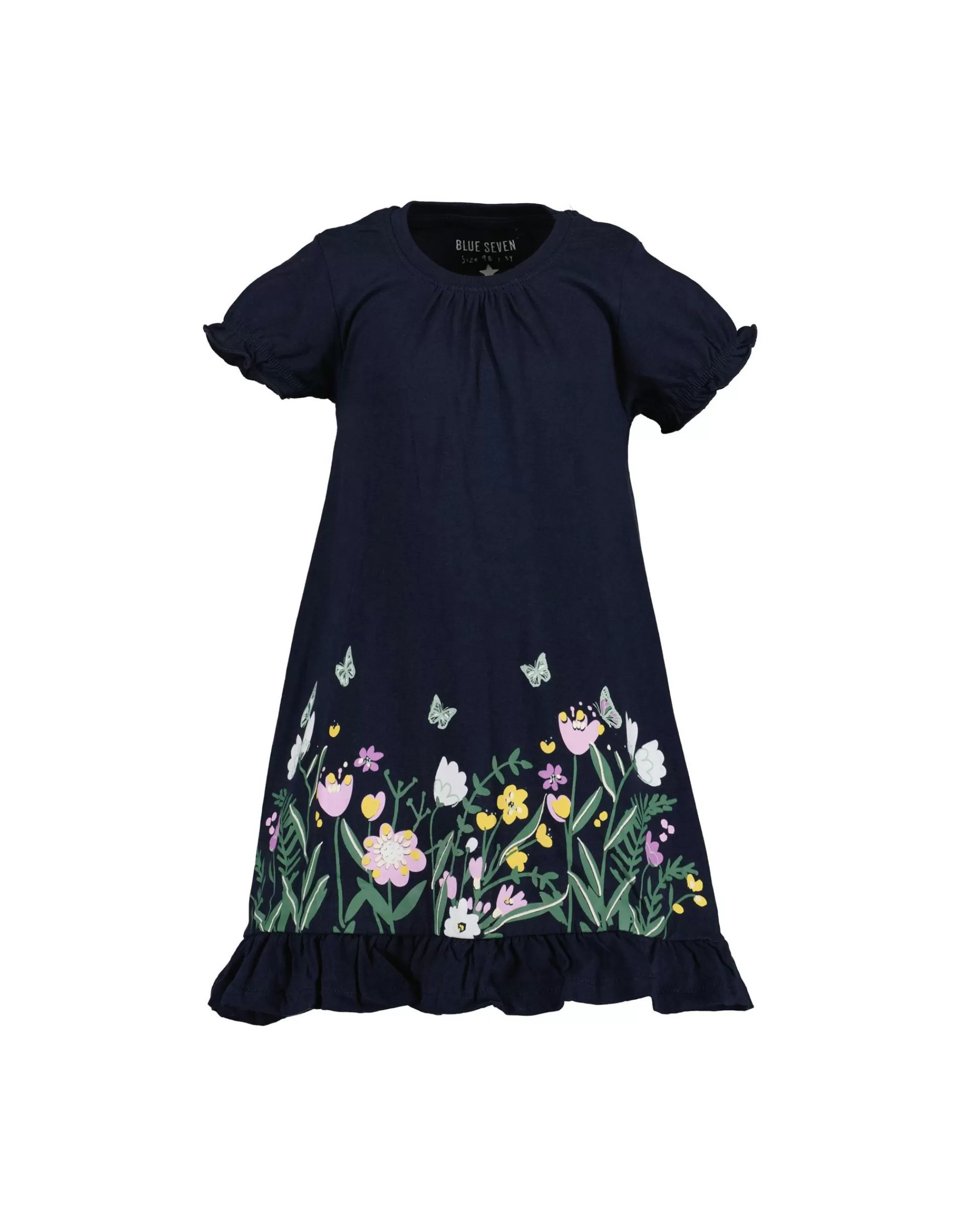 Mini Girls Shirtkleid Mit Blumendruck-Blue Seven Cheap