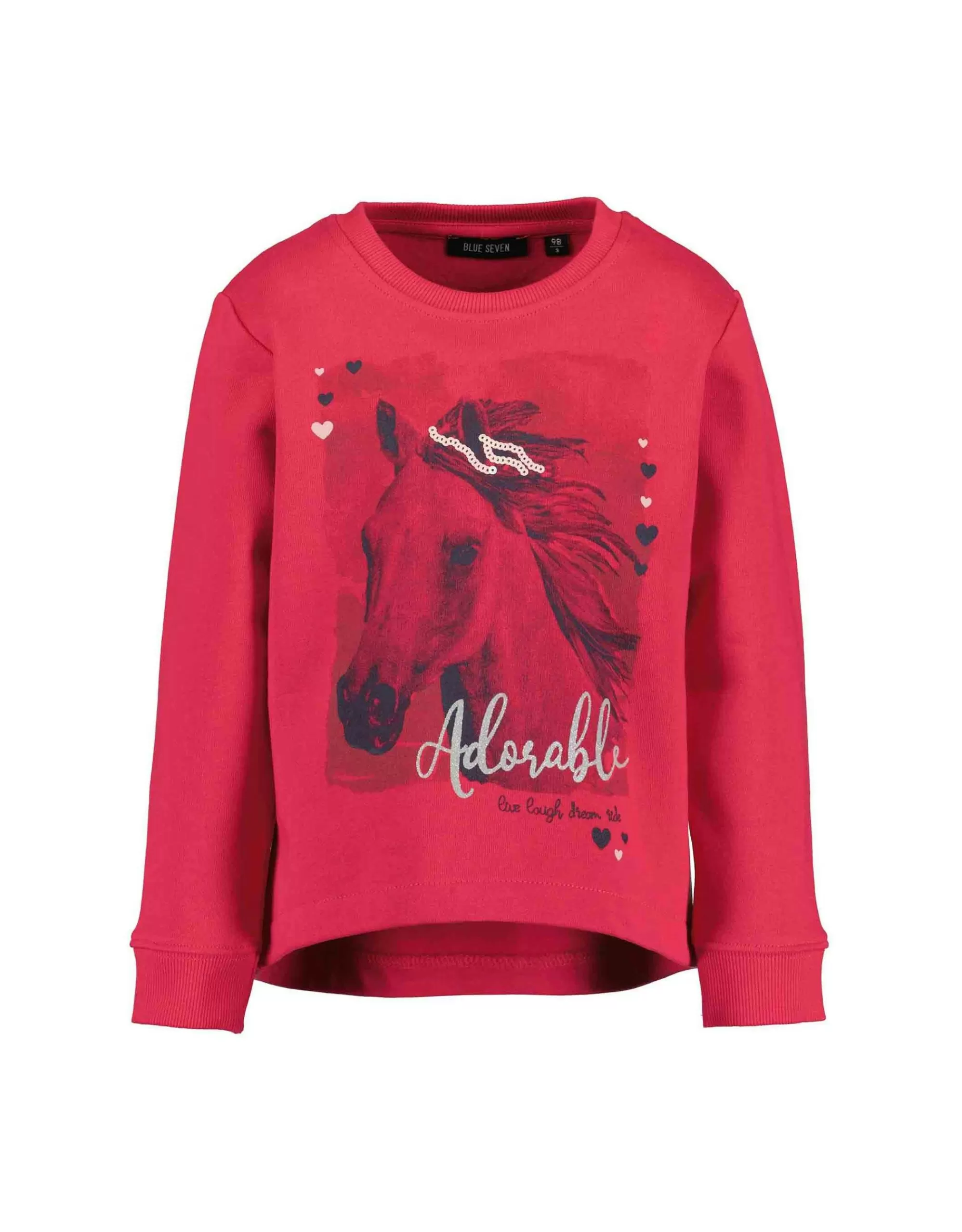 Mini Girls Sweatshirt Mit Pferdedruck-Blue Seven Best