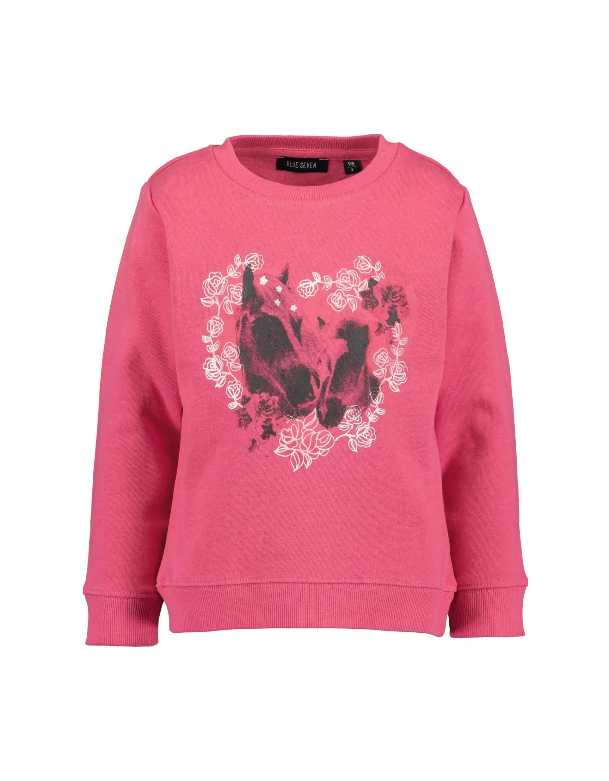 Mini Girls Sweatshirt Mit Pferdedruck-Blue Seven Fashion