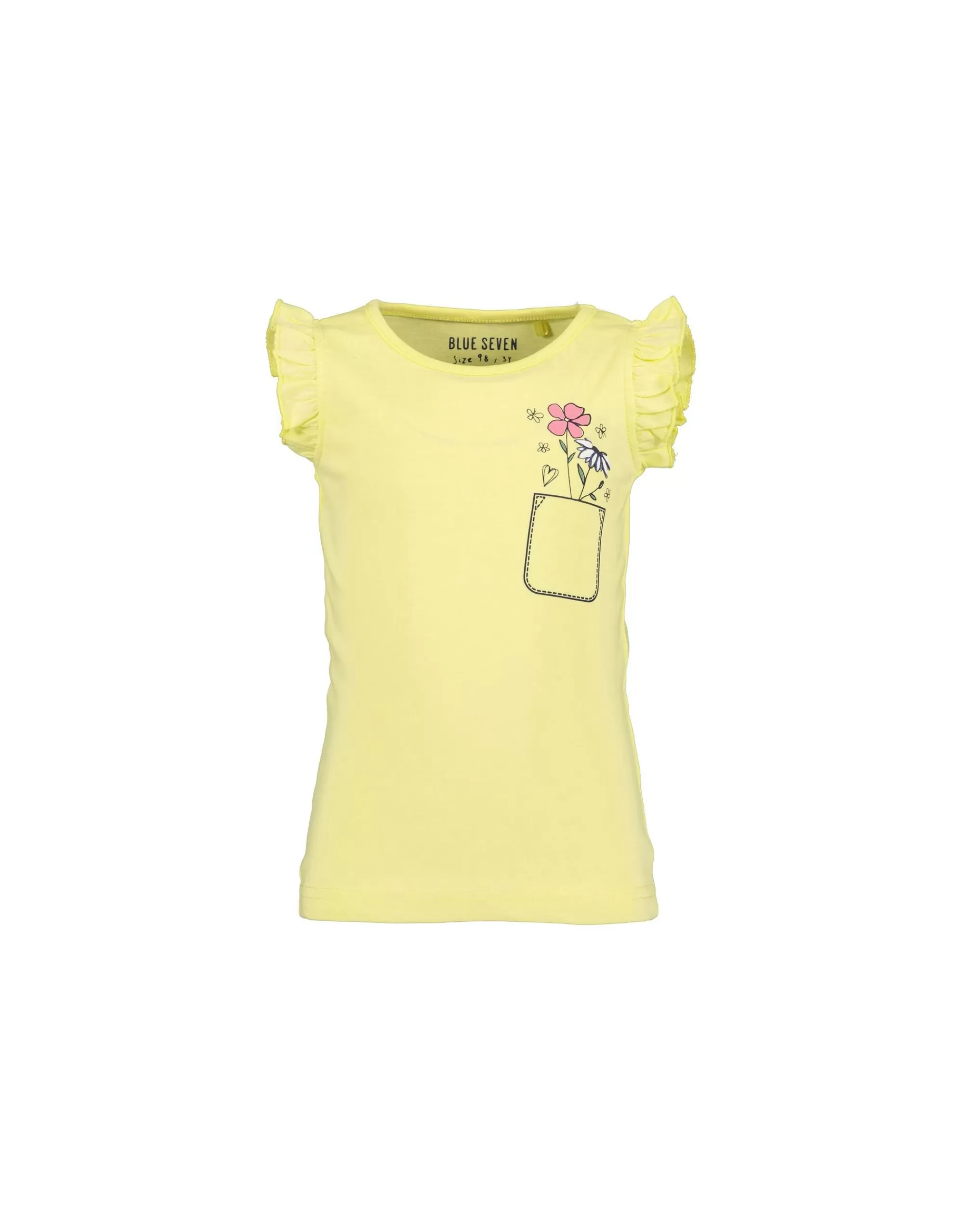 Mini Girls Top Mit Druck-Blue Seven Cheap