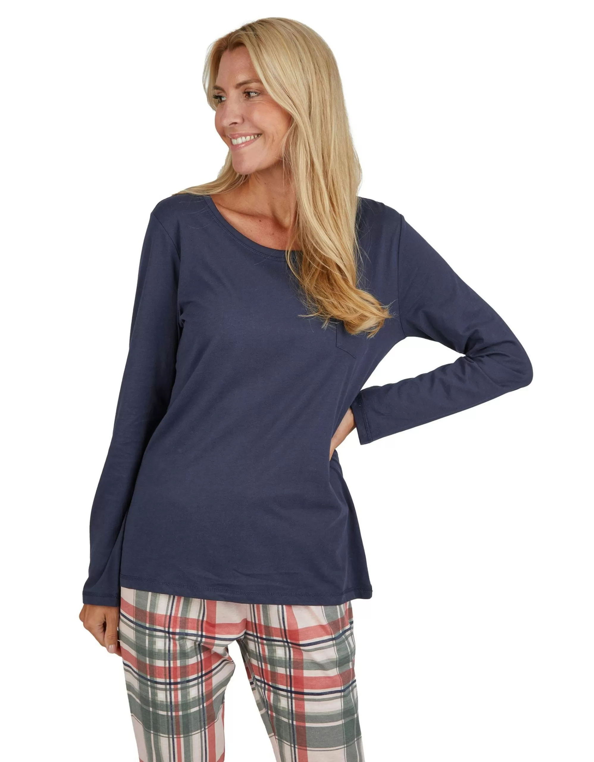 ADLER WOMEN Mix & Match Pyjama Oberteil Marine Cheap