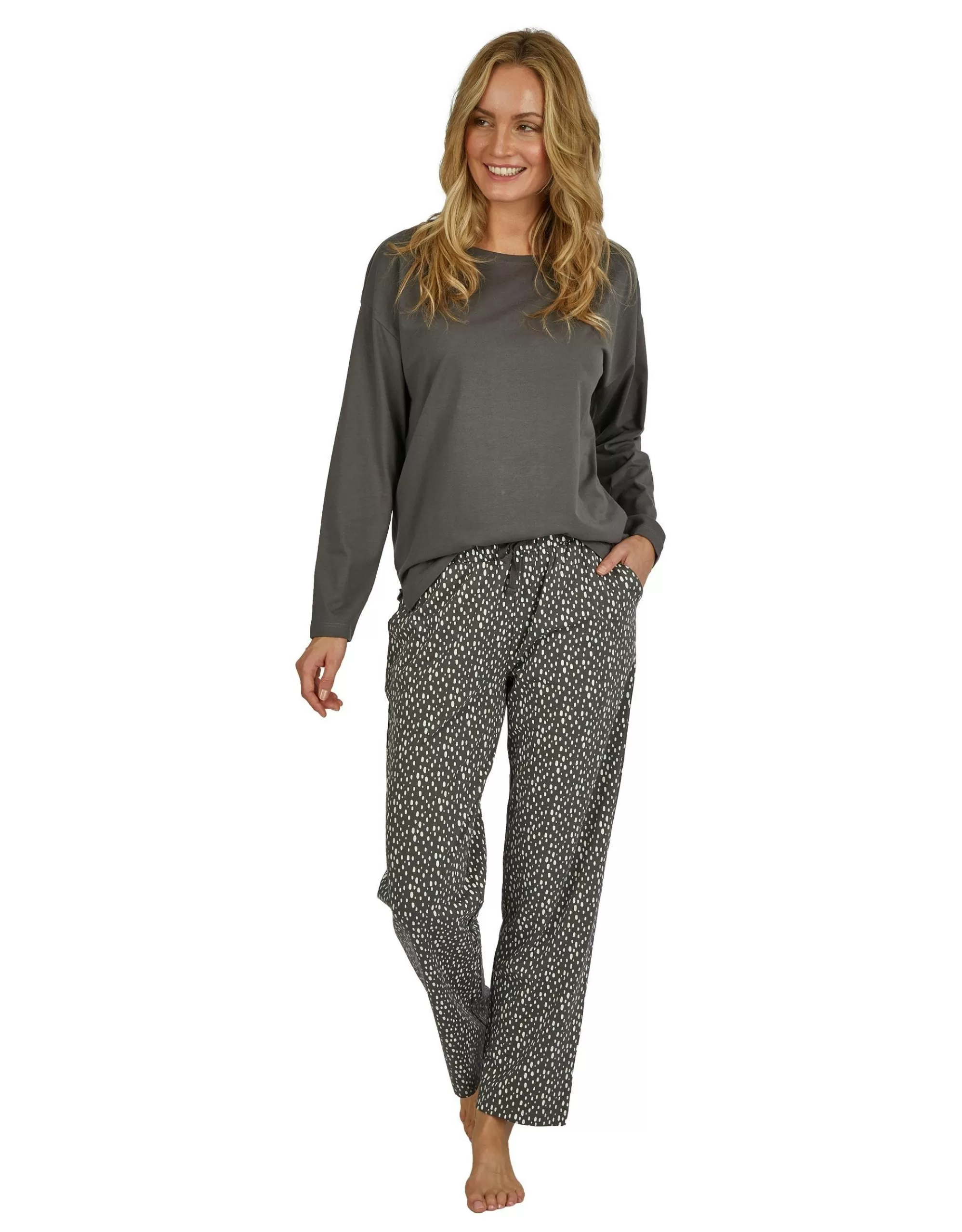 ADLER WOMEN Mix & Match Pyjamahose Anthrazit New