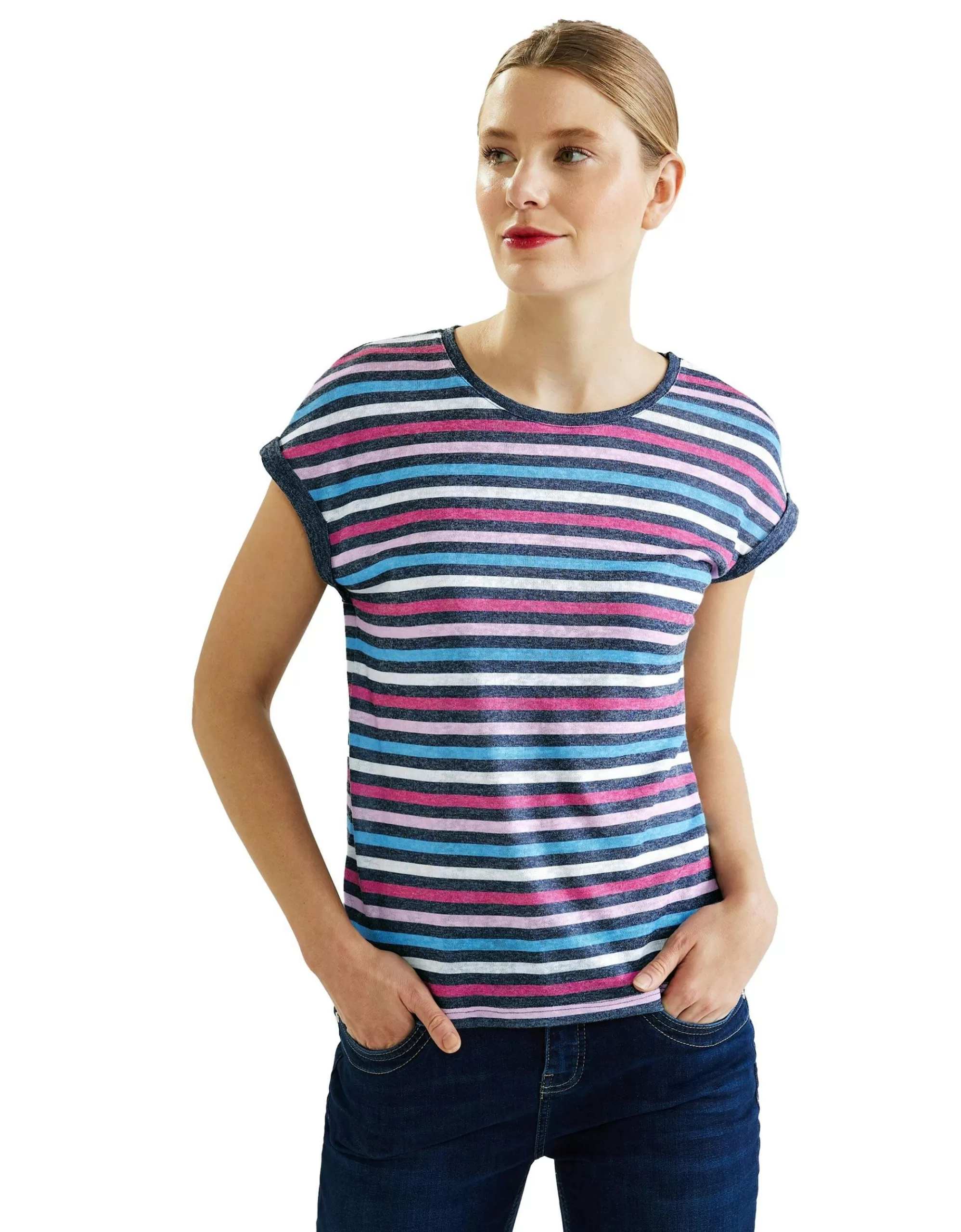 Street One Multicolor Streifen T-Shirt Marine Store