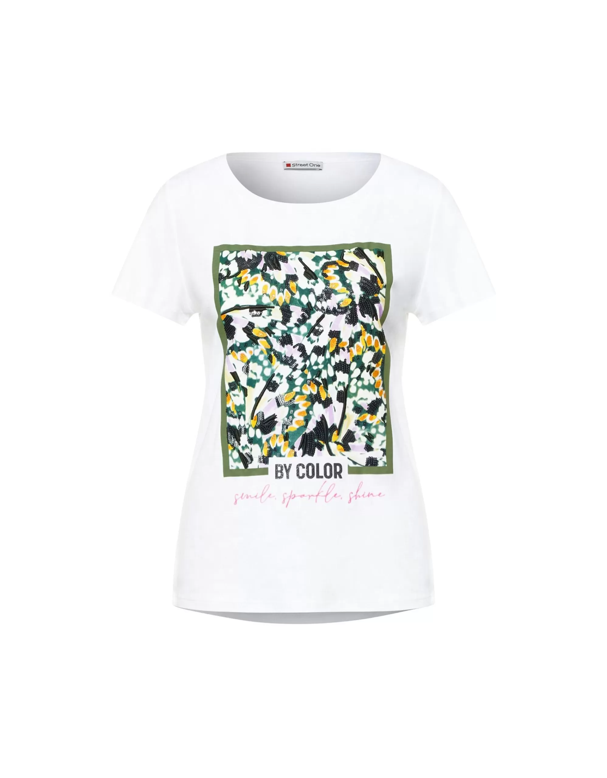 Street One Multicolour T-Shirt Weiß Flash Sale