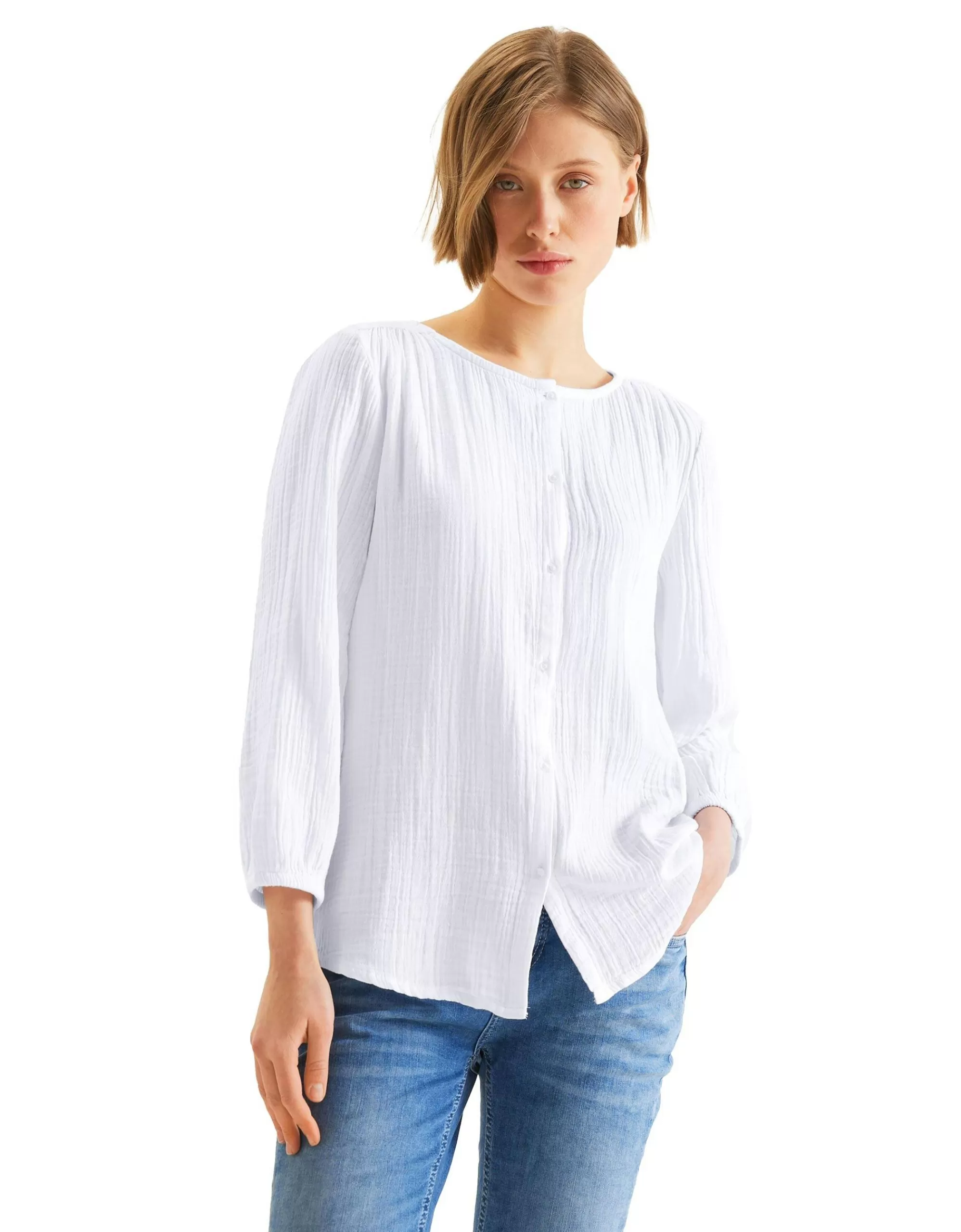 Street One Musselin Bluse Weiß Fashion