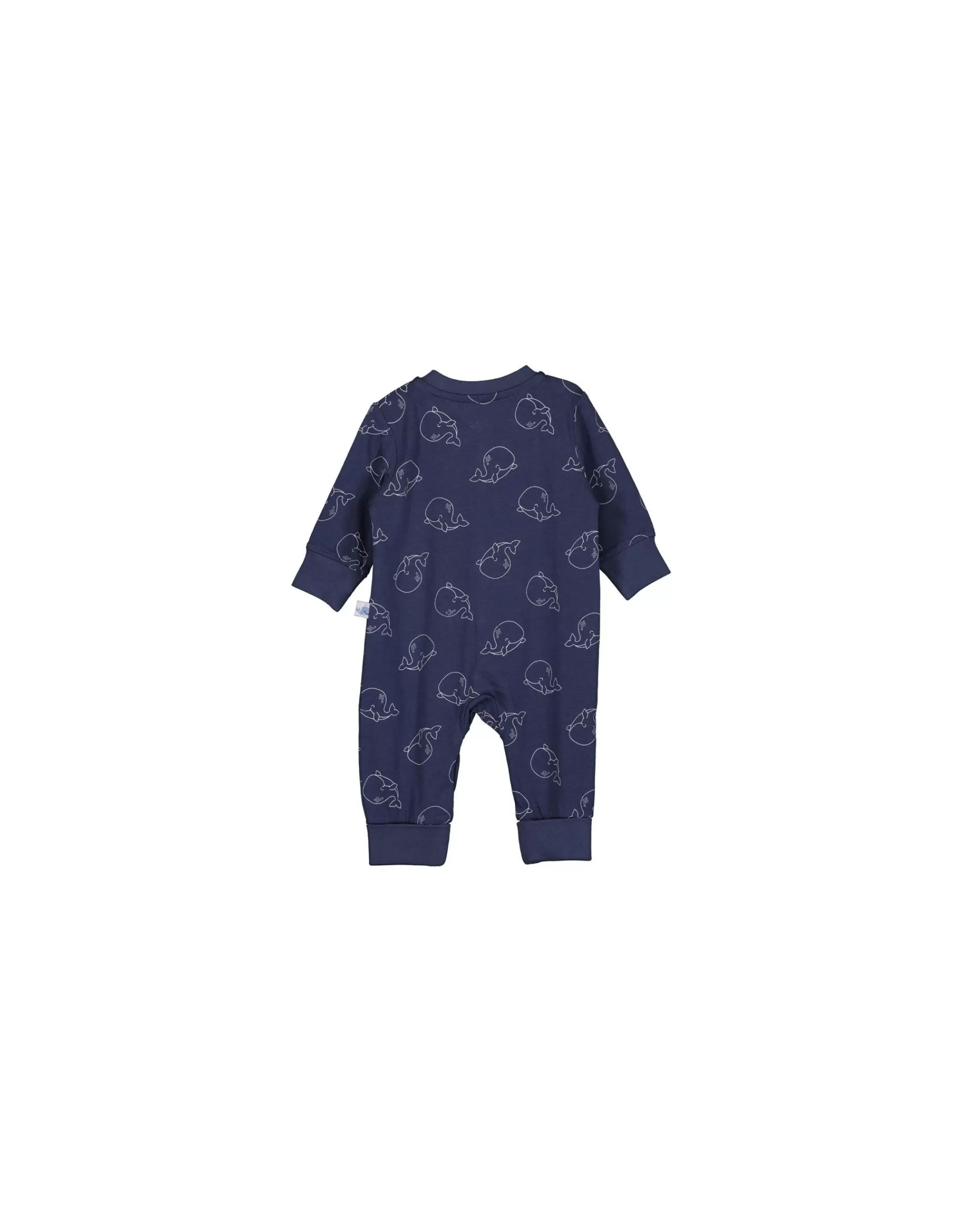 New Born Baby Boys Strampler Im Wal-Druck-Blue Seven Store