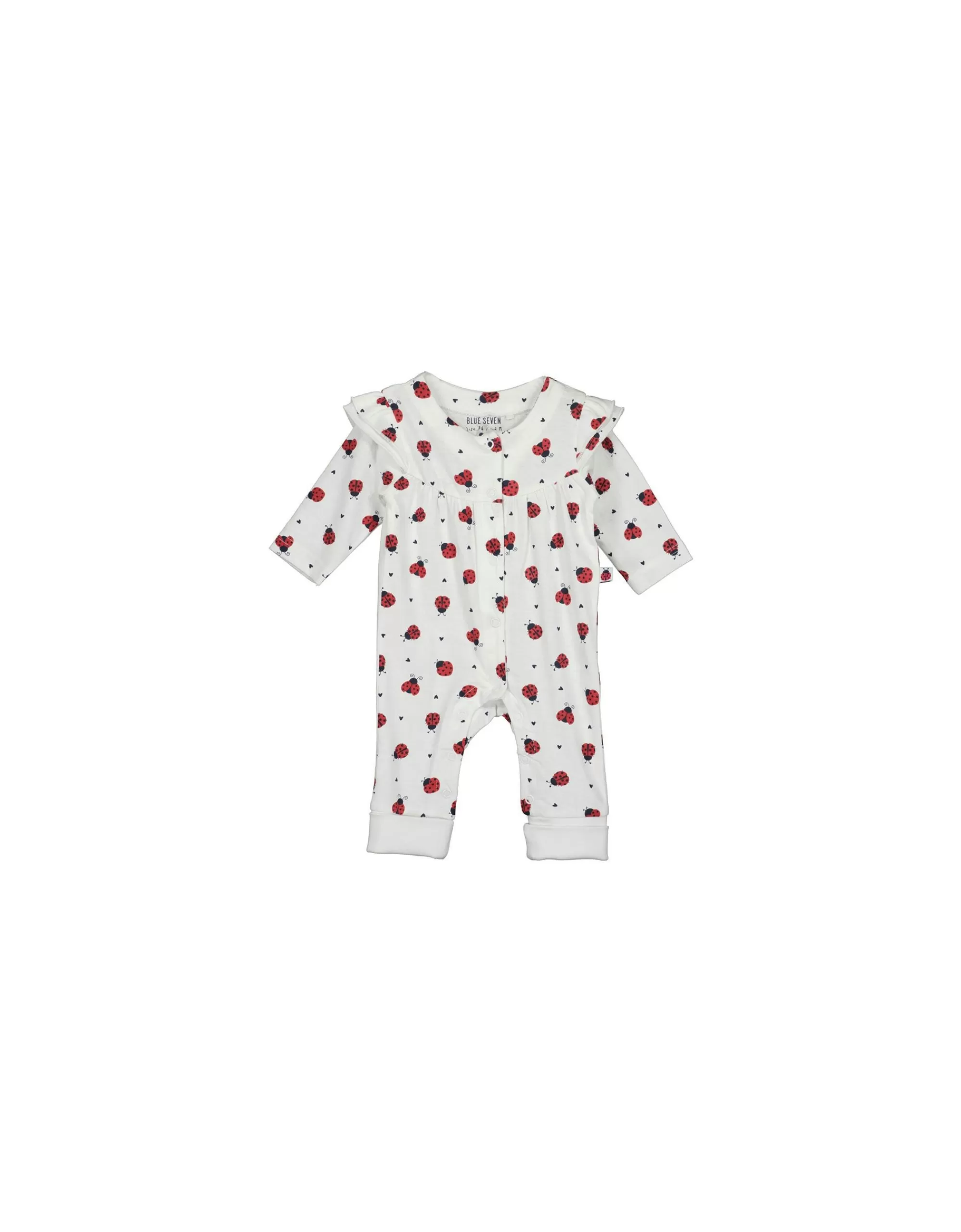 New Born Baby Girls Strampler Im Allover Druck-Blue Seven Store