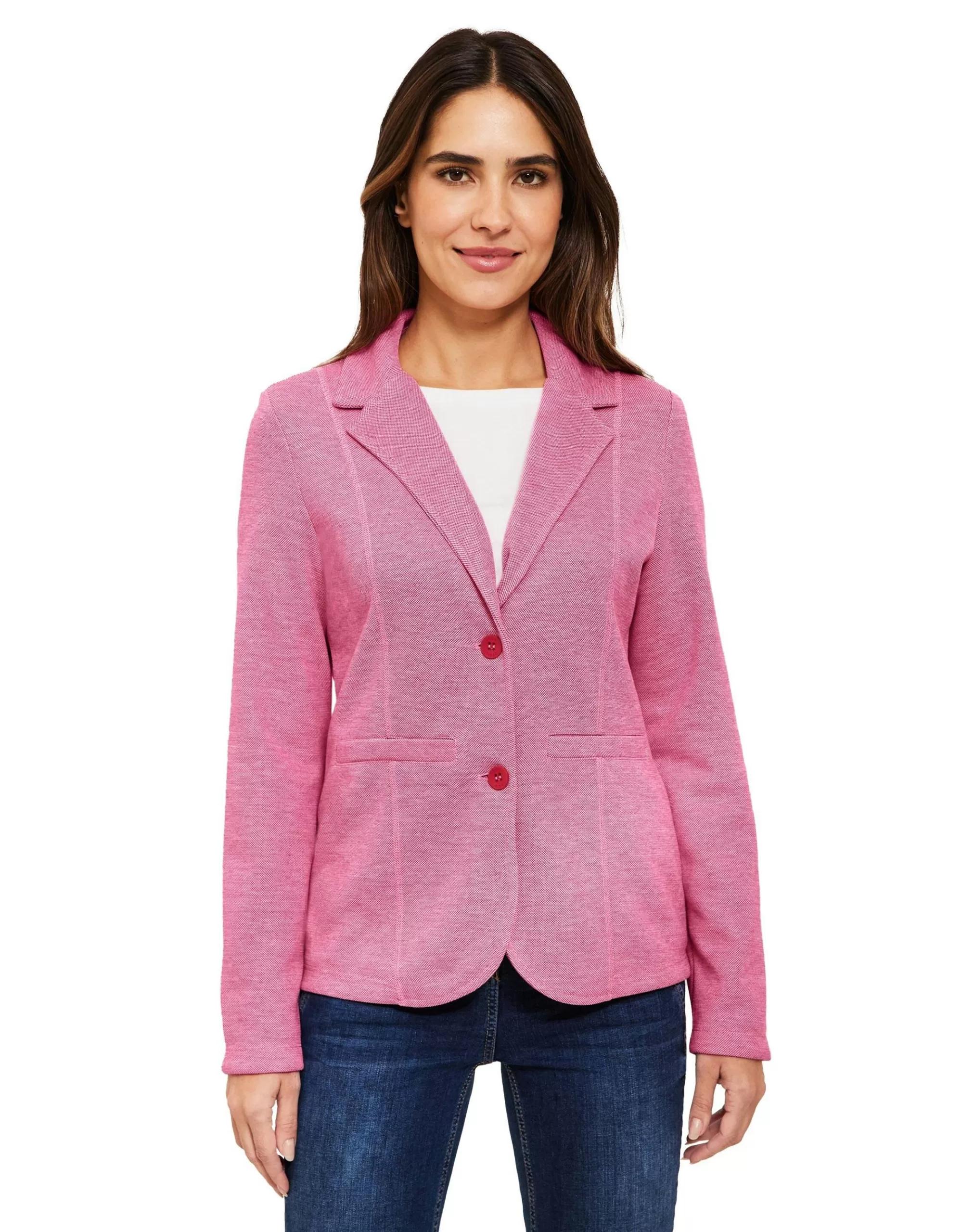 CECIL Piqué Blazer Mit Ziernähten Pink Store