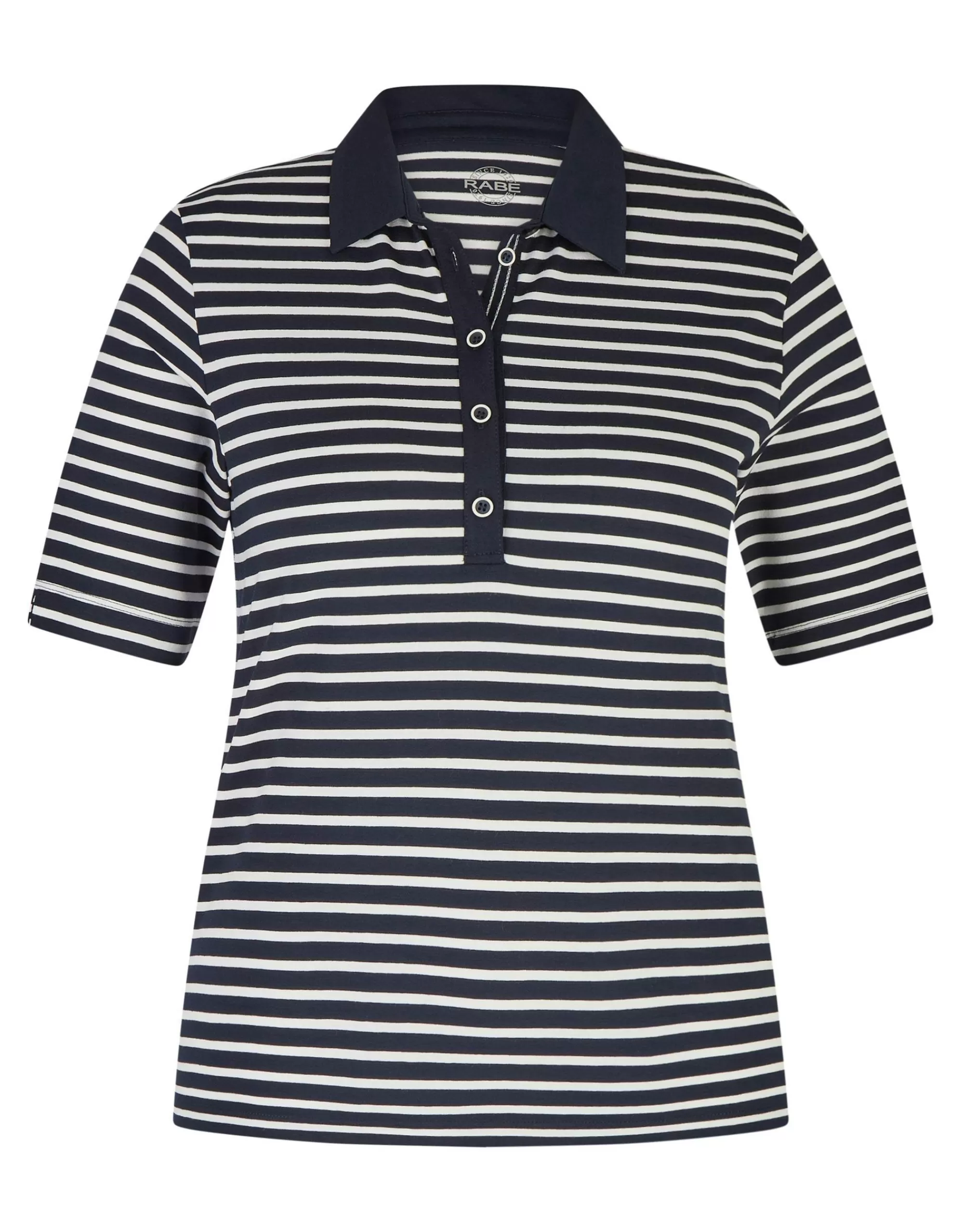 Rabe Polo-Shirt Gestreift Blau/Marine Clearance