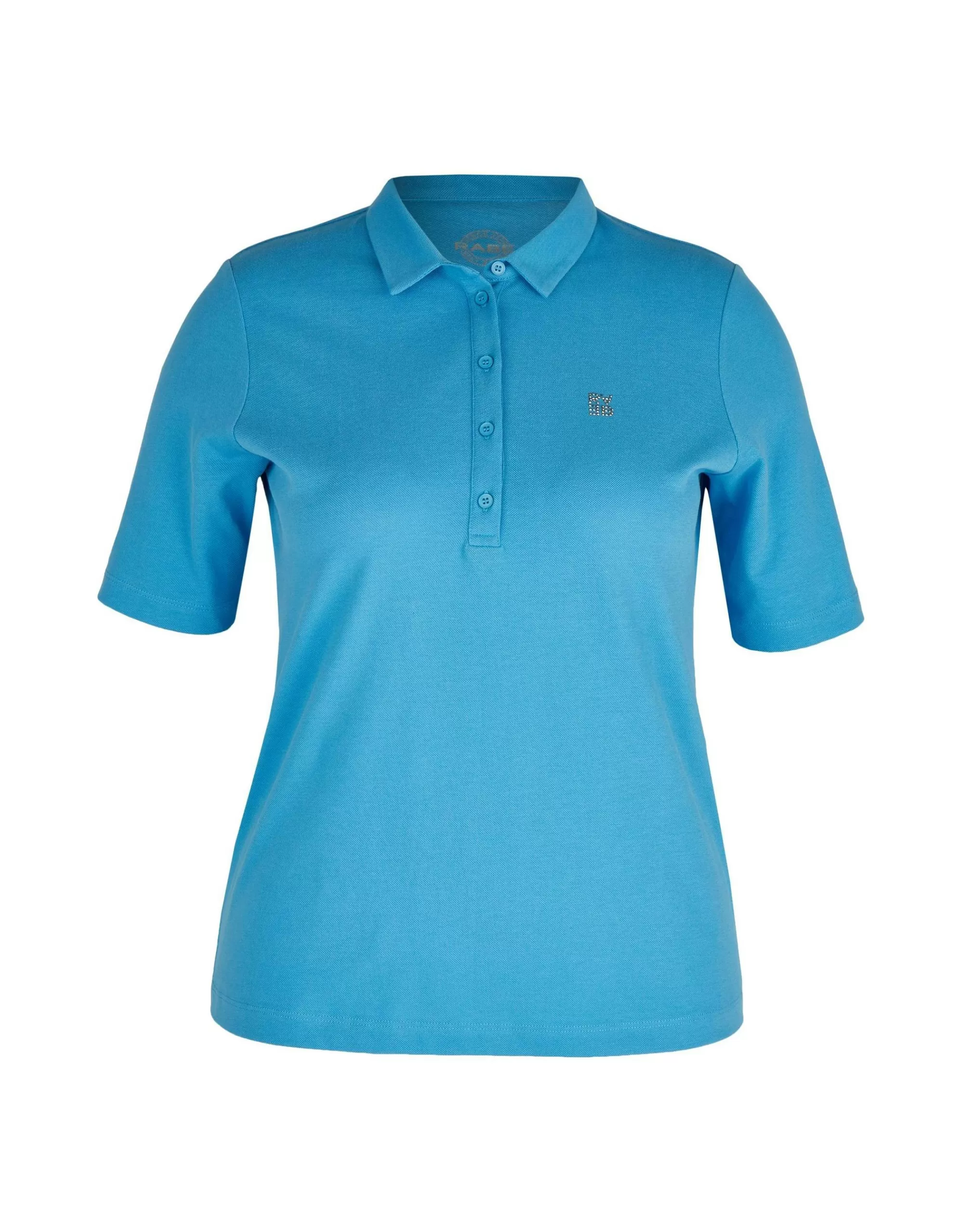 Rabe Poloshirt In Unifarbe Mittelblau Best Sale