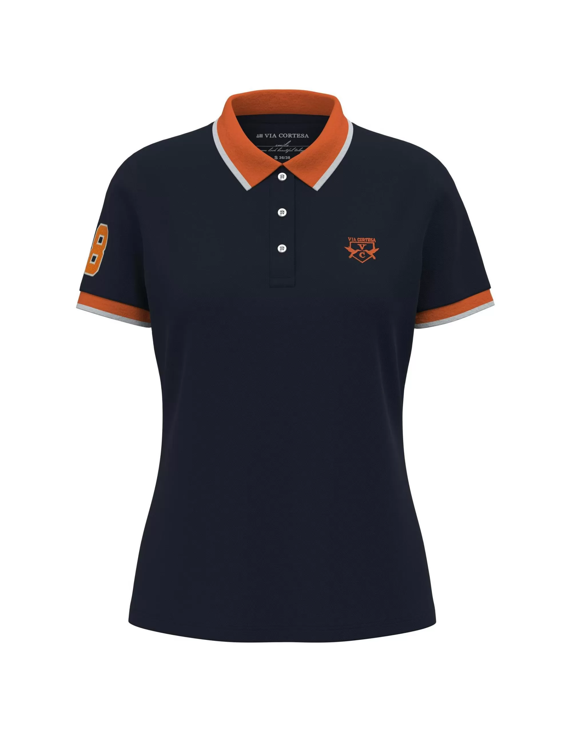 Via Cortesa Poloshirt Mit Kontrastdetails Marine Best Sale