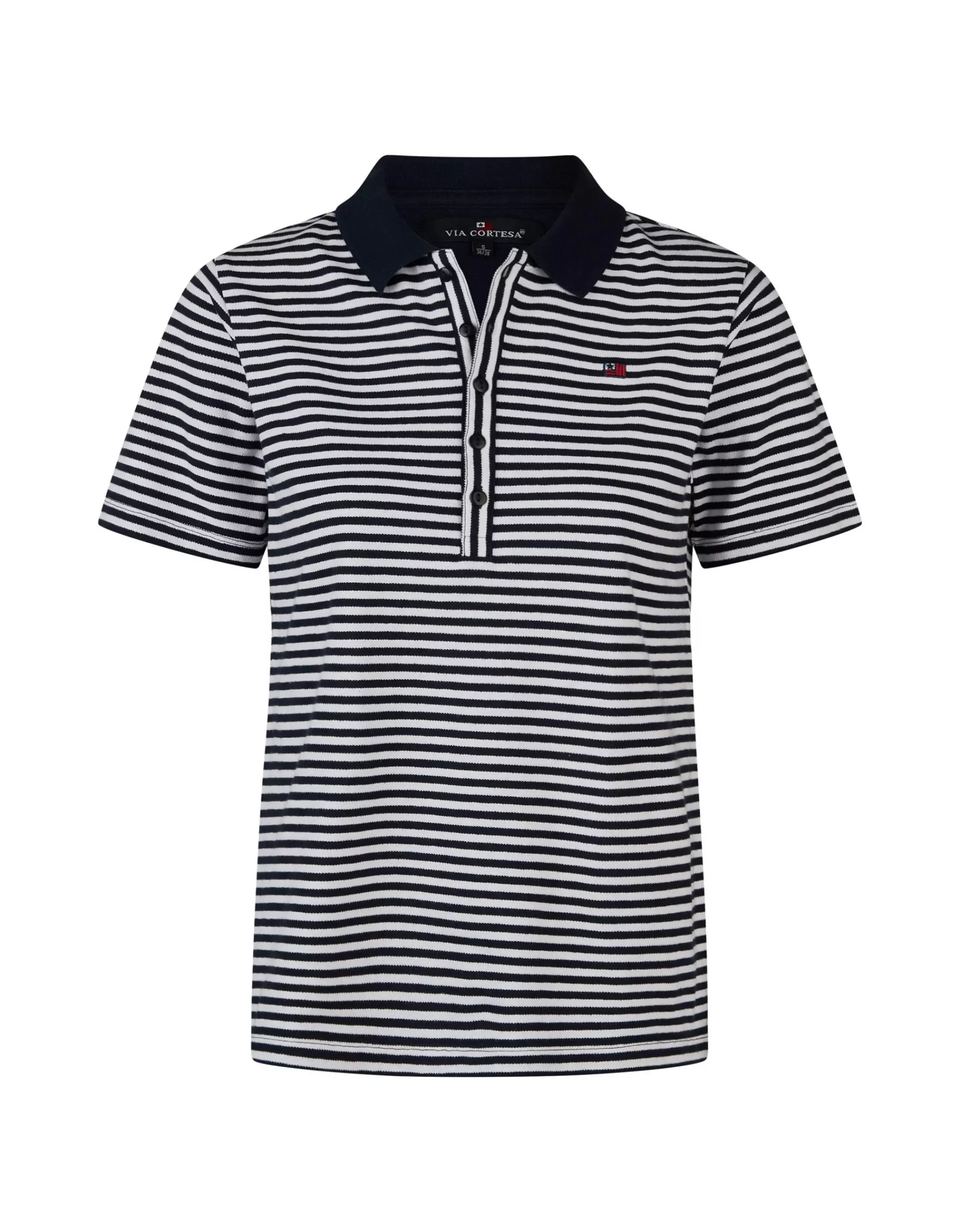 Via Cortesa Poloshirt Mit Streifen Marine Online