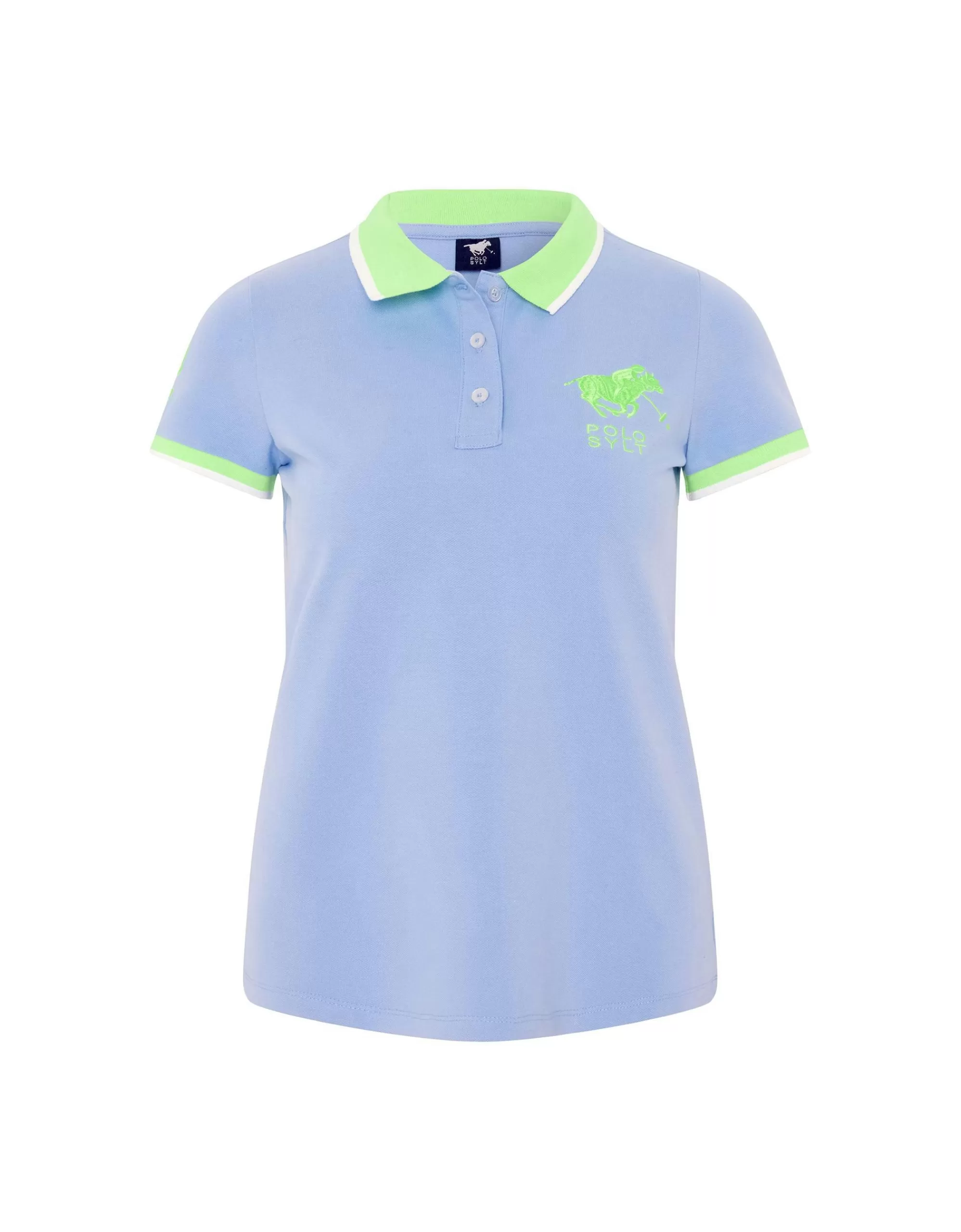 Polo Sylt Poloshirt Normale Passform Hellblau/Grün Clearance