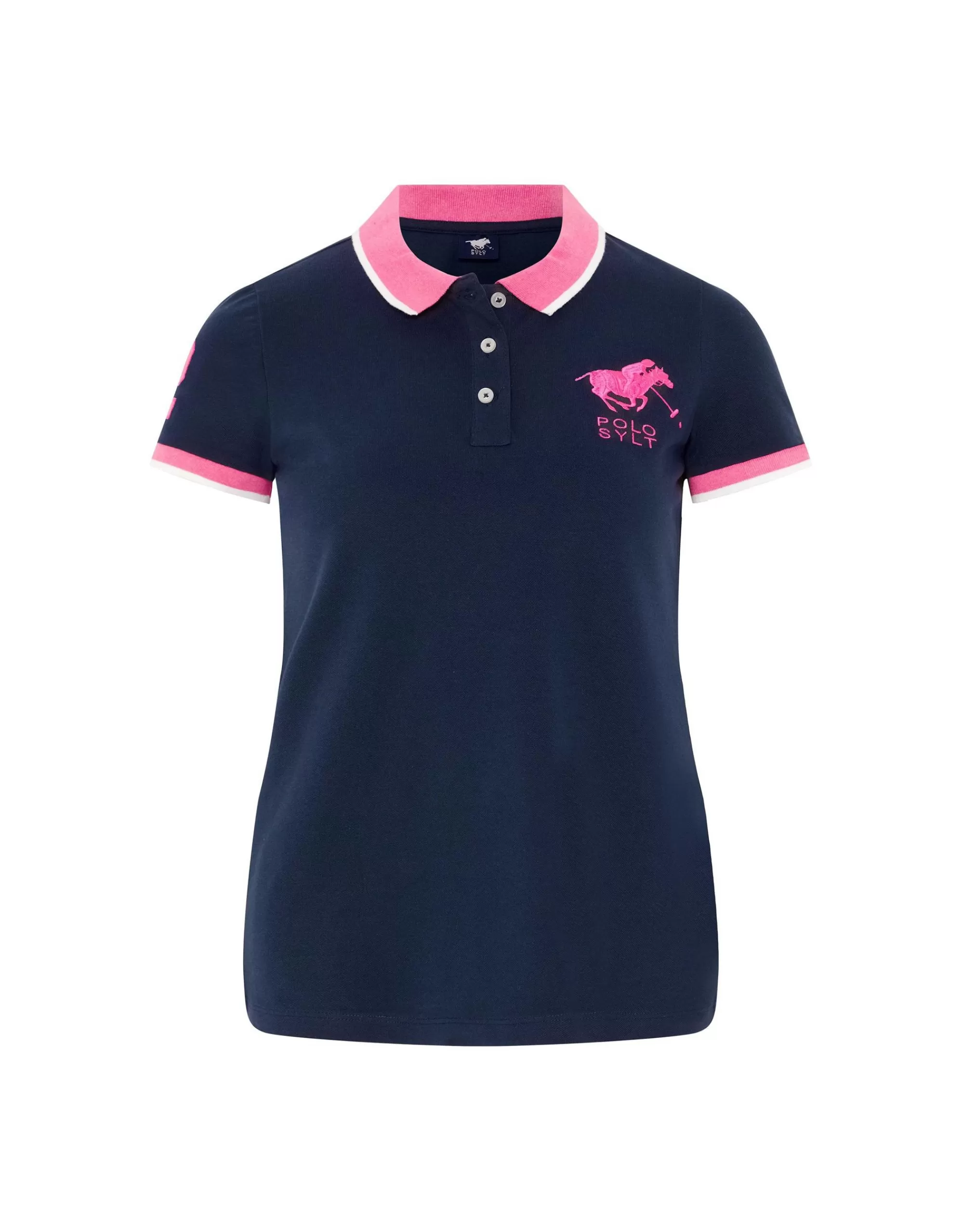 Polo Sylt Poloshirt Normale Passform Marine/Pink Cheap