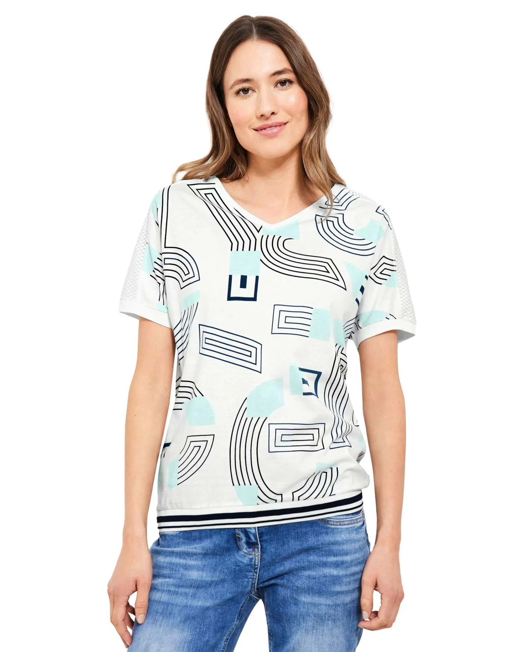 CECIL Print T-Shirt Weiß Best Sale