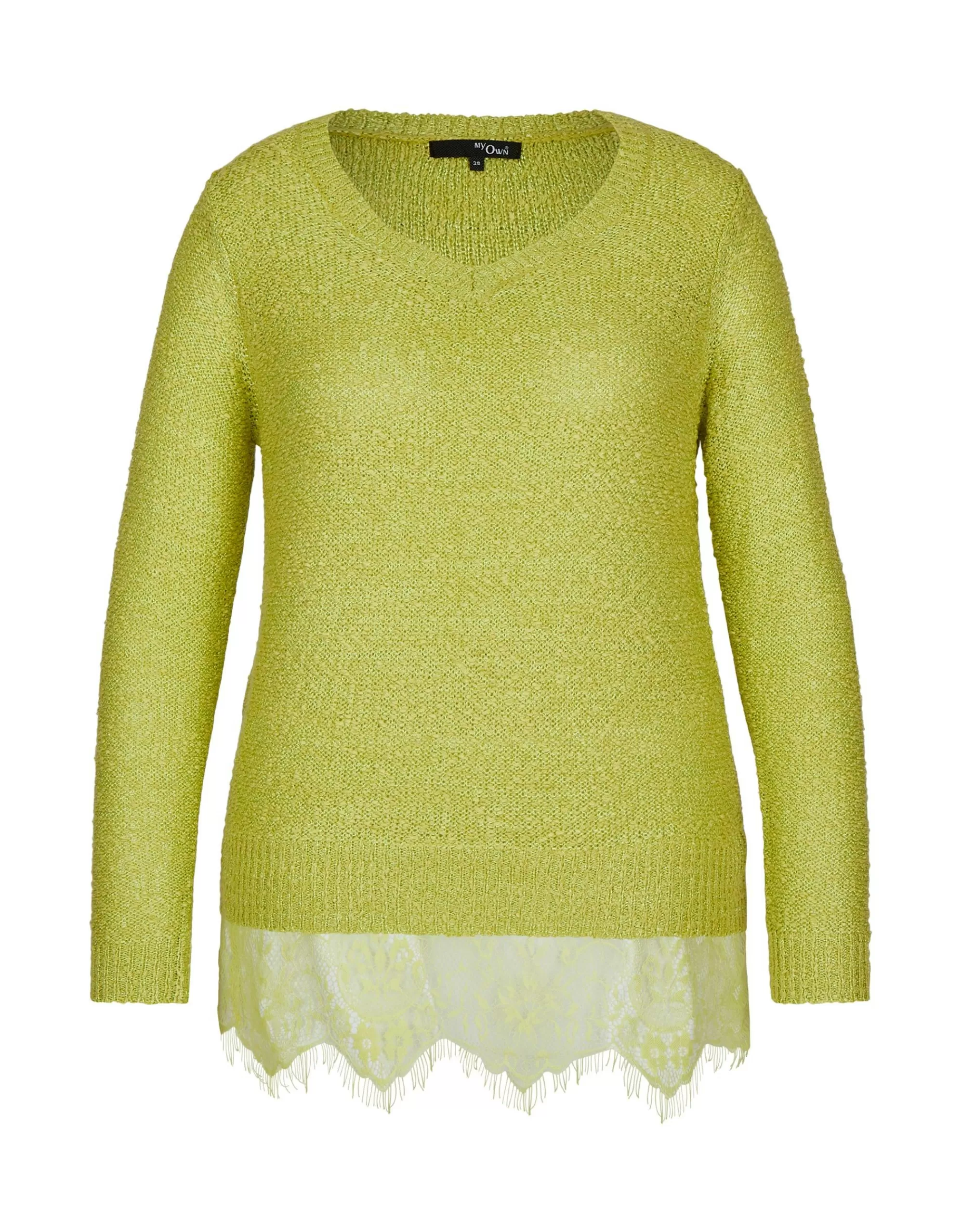 MY OWN Pullover Aus Bändchengarn Limette Clearance