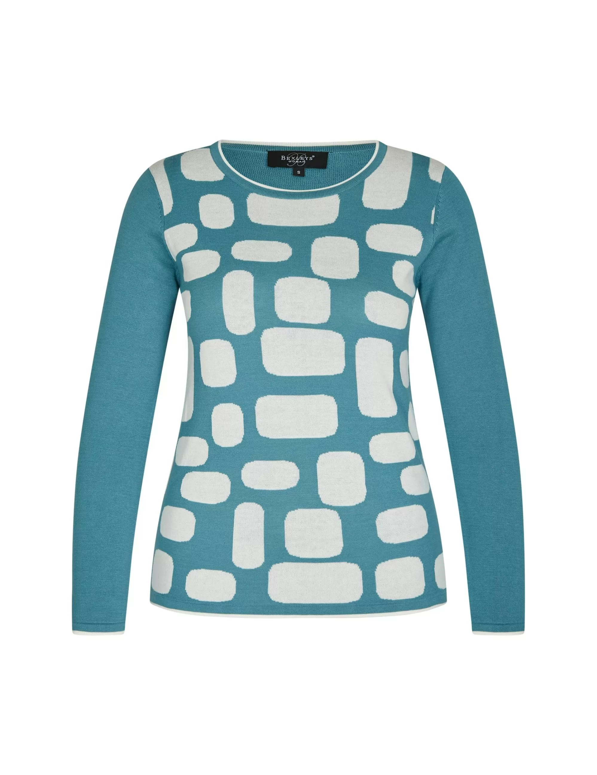 Bexleys woman Pullover Mit Gemusterter Front Blau/Weiß Online