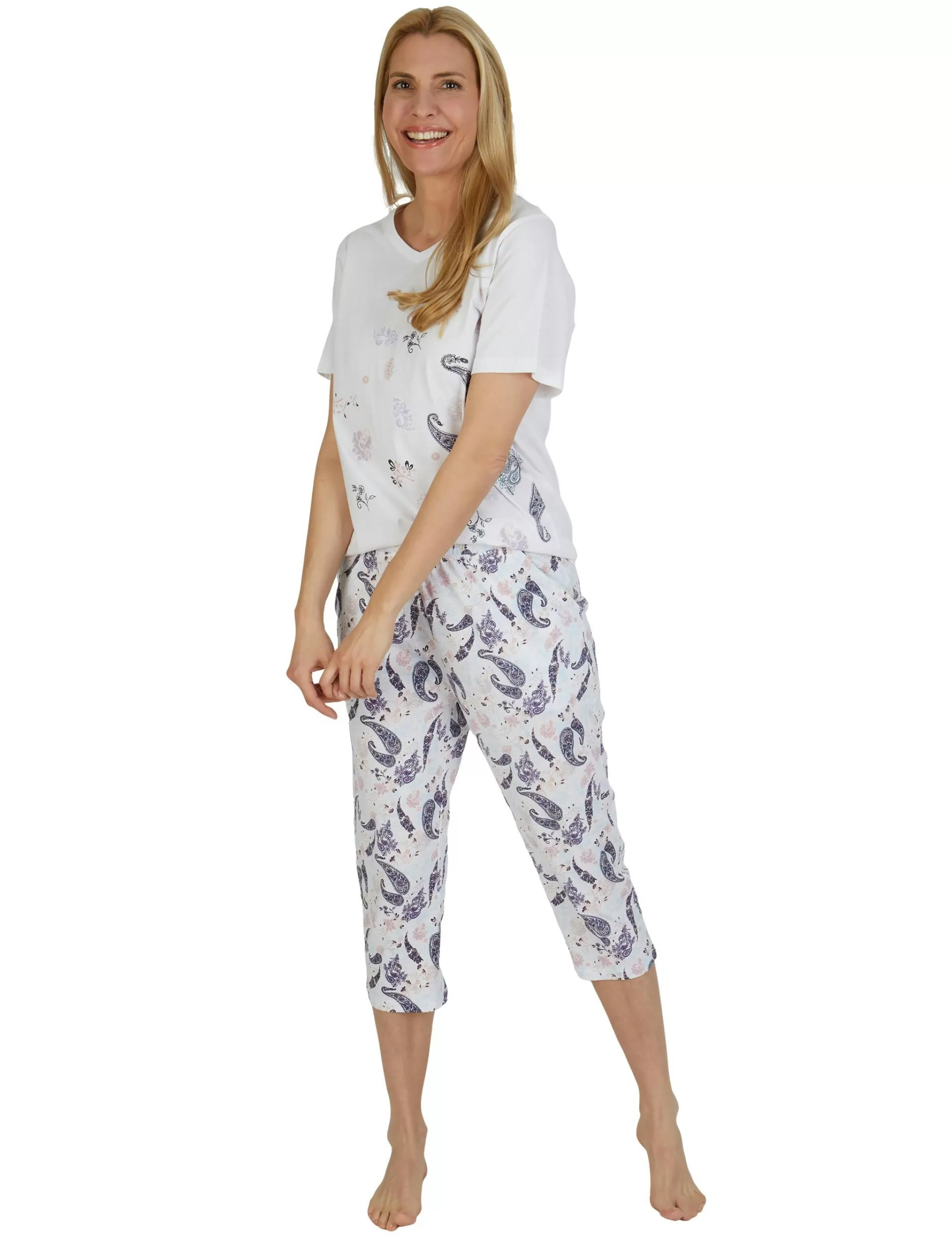 Bexleys woman Pyjama Mit Paisleydruck Weiß Best