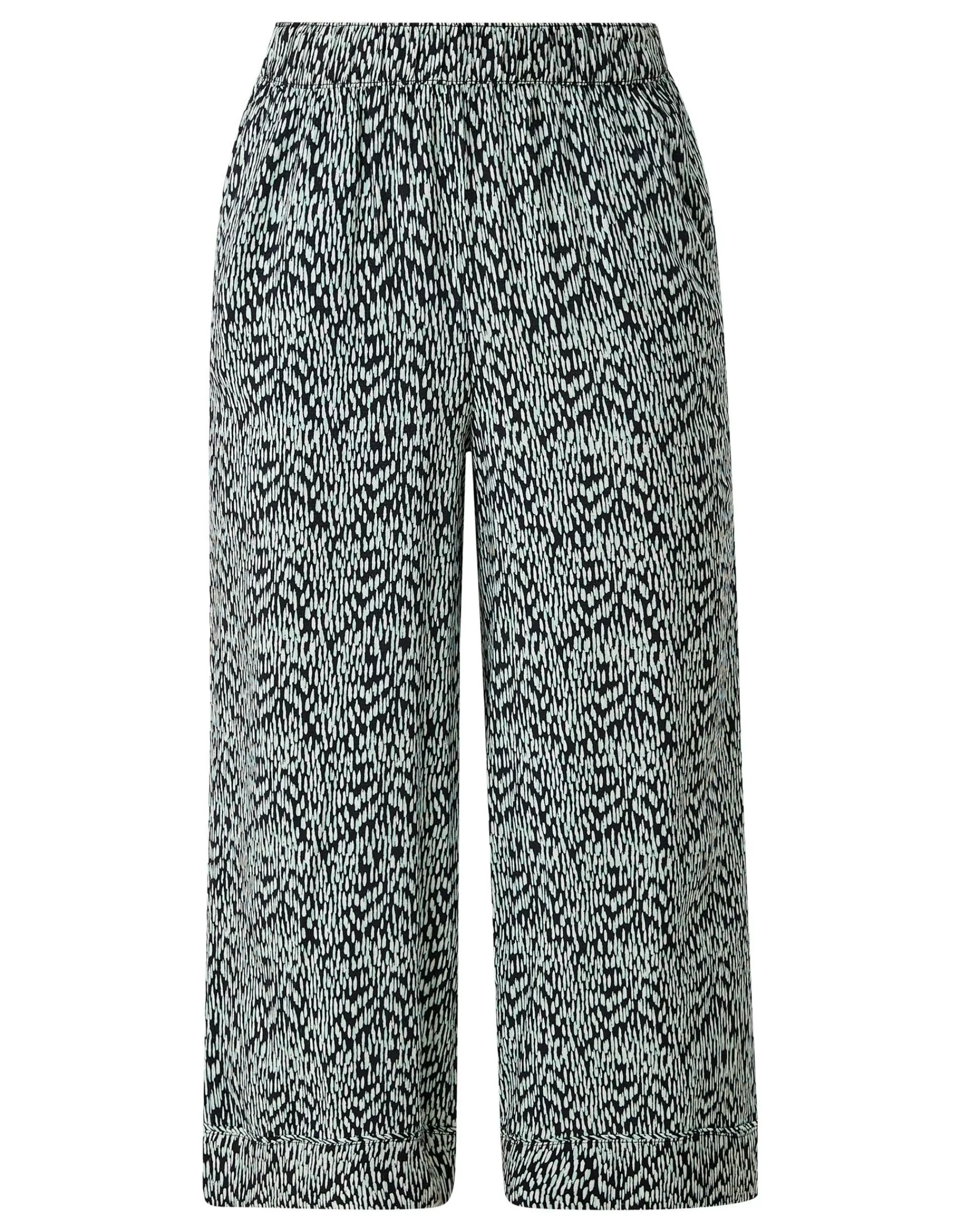 s.Oliver Relaxed: Culotte-Hose Mit Allover-Muster Türkis Sale