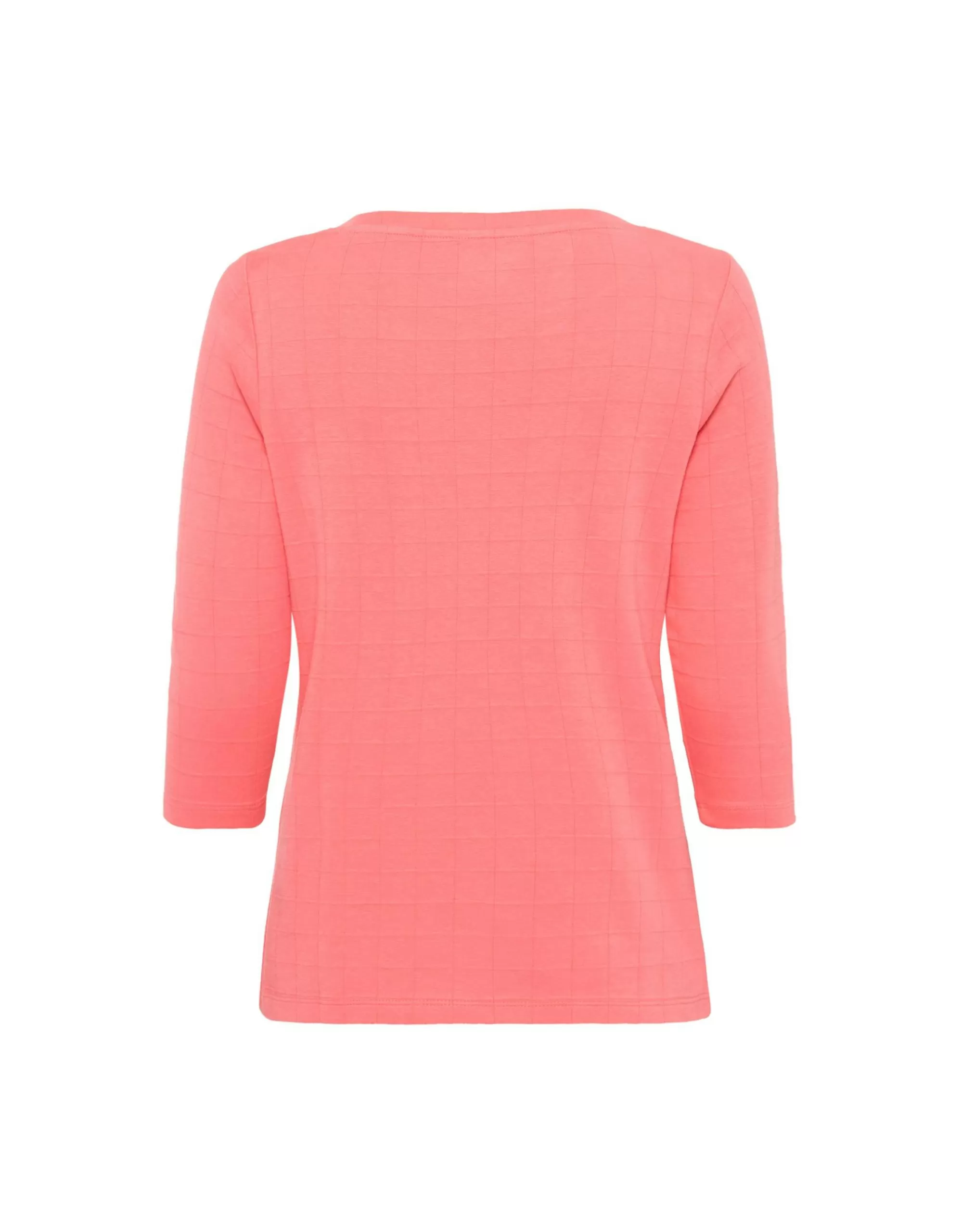 Olsen Rundhalsshirt Mit Karomuster Rosa Flash Sale