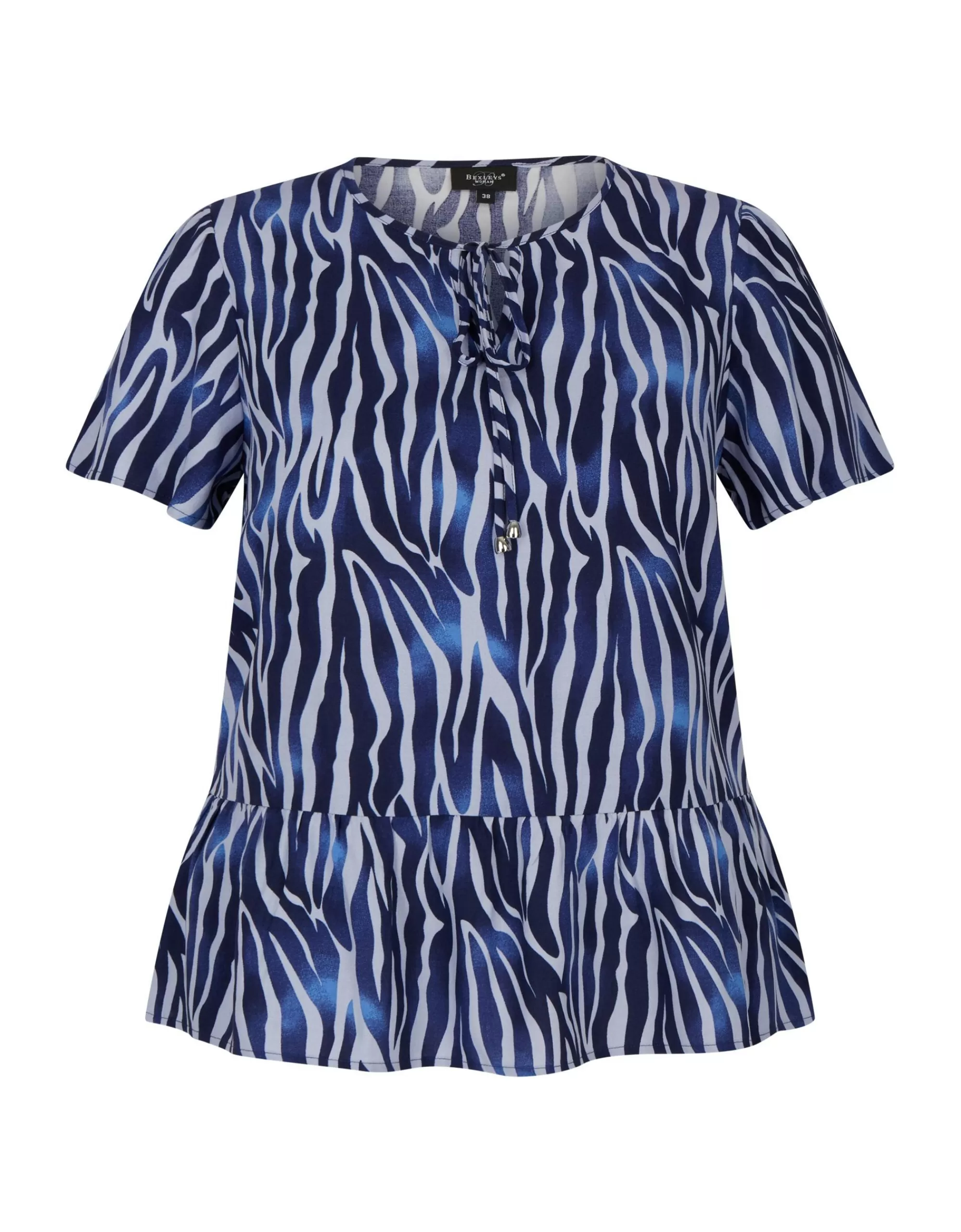 Bexleys woman Schlupfbluse Im Zebra Muster Marine/Hellblau Cheap