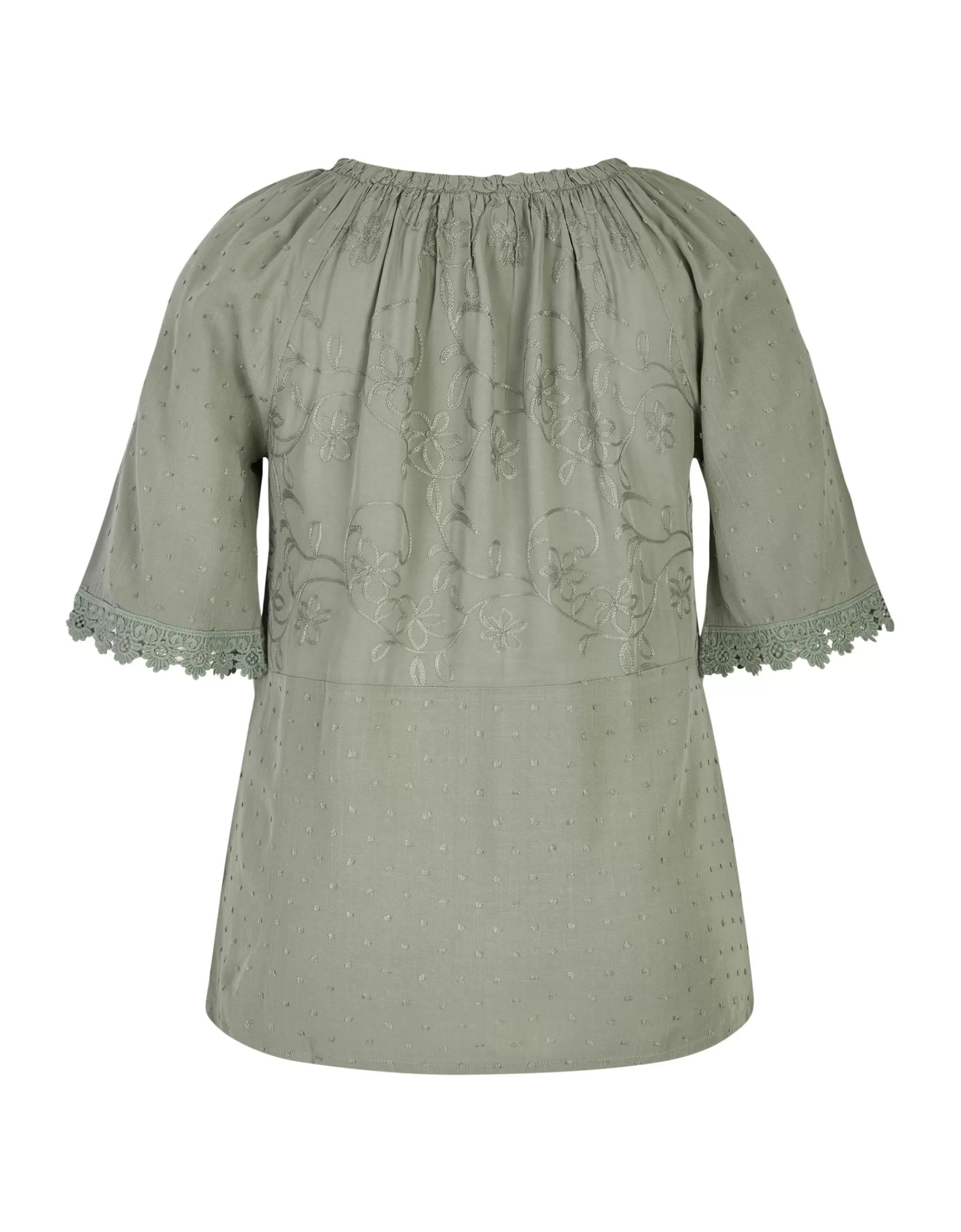 Bexleys woman Schlupfbluse Mit Spitze Khaki Store