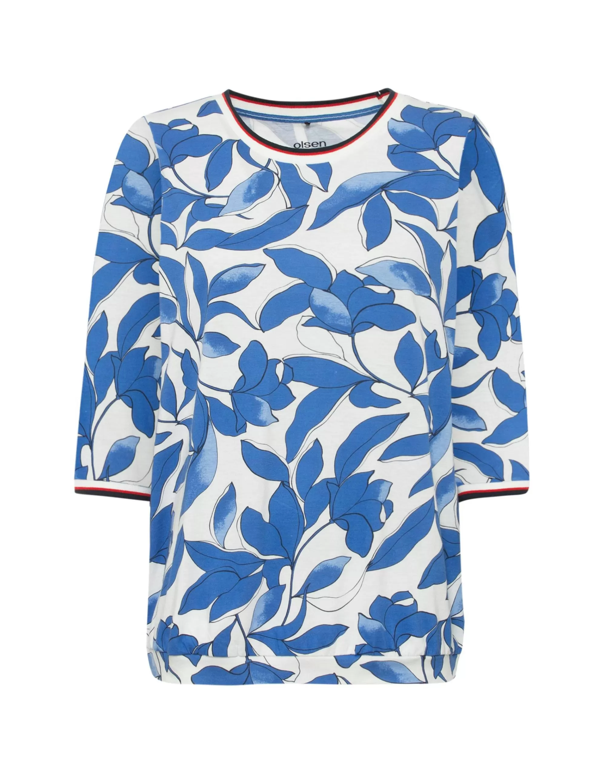 Olsen Shirt Mit Allover-Druck Blau/Weiß Sale