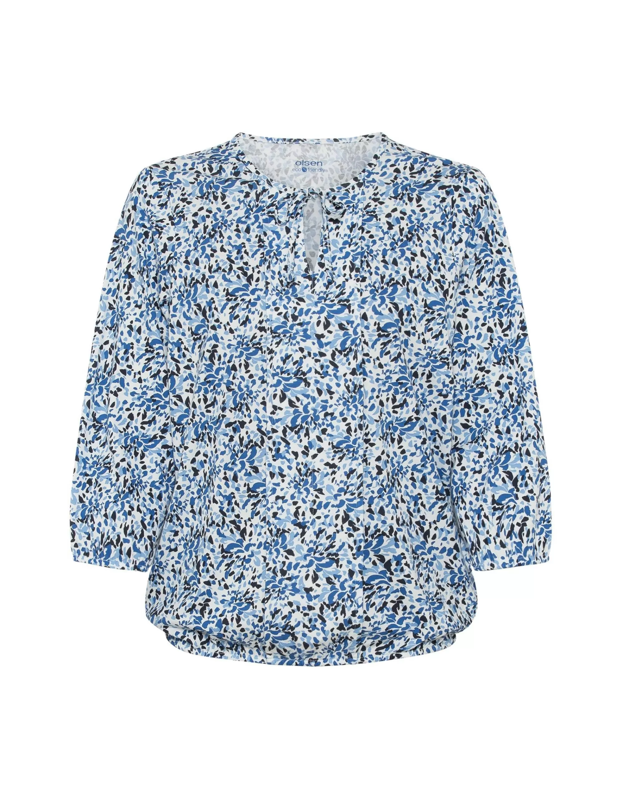 Olsen Shirt Mit Allover-Druck Blau/Weiß Cheap