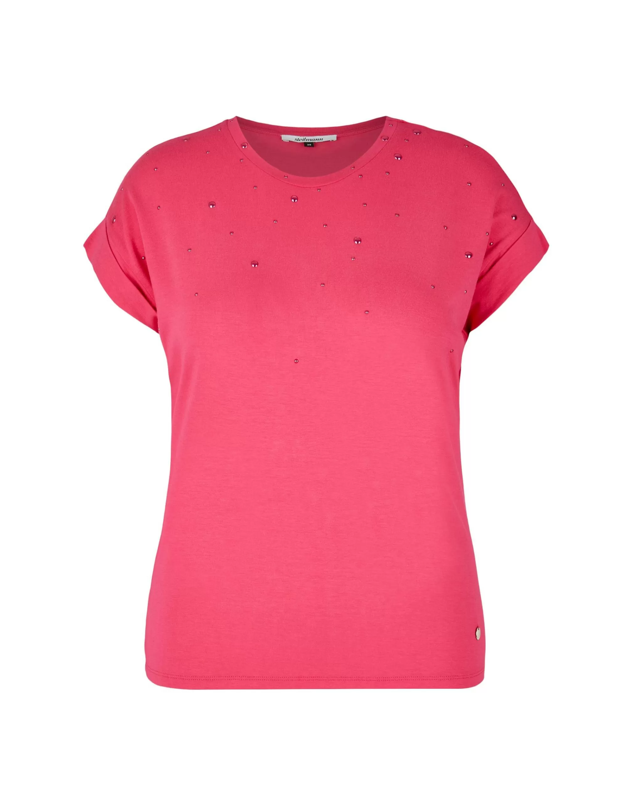 Steilmann Woman Shirt Mit Fixiertem Ärmelaufschlag Und Plättchen Pink Discount