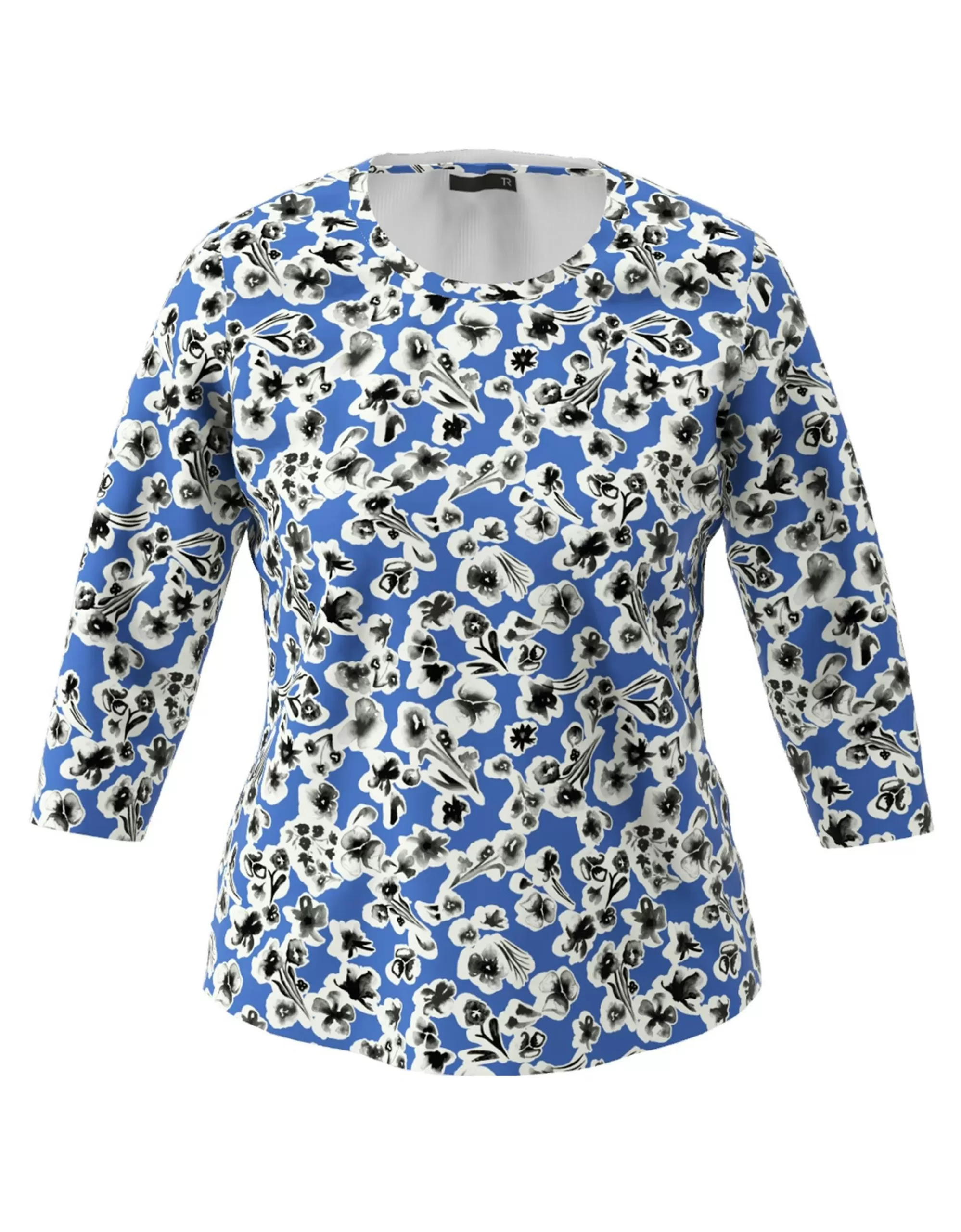 Rabe Shirt Mit Floralem Druck Blau/Weiß Discount