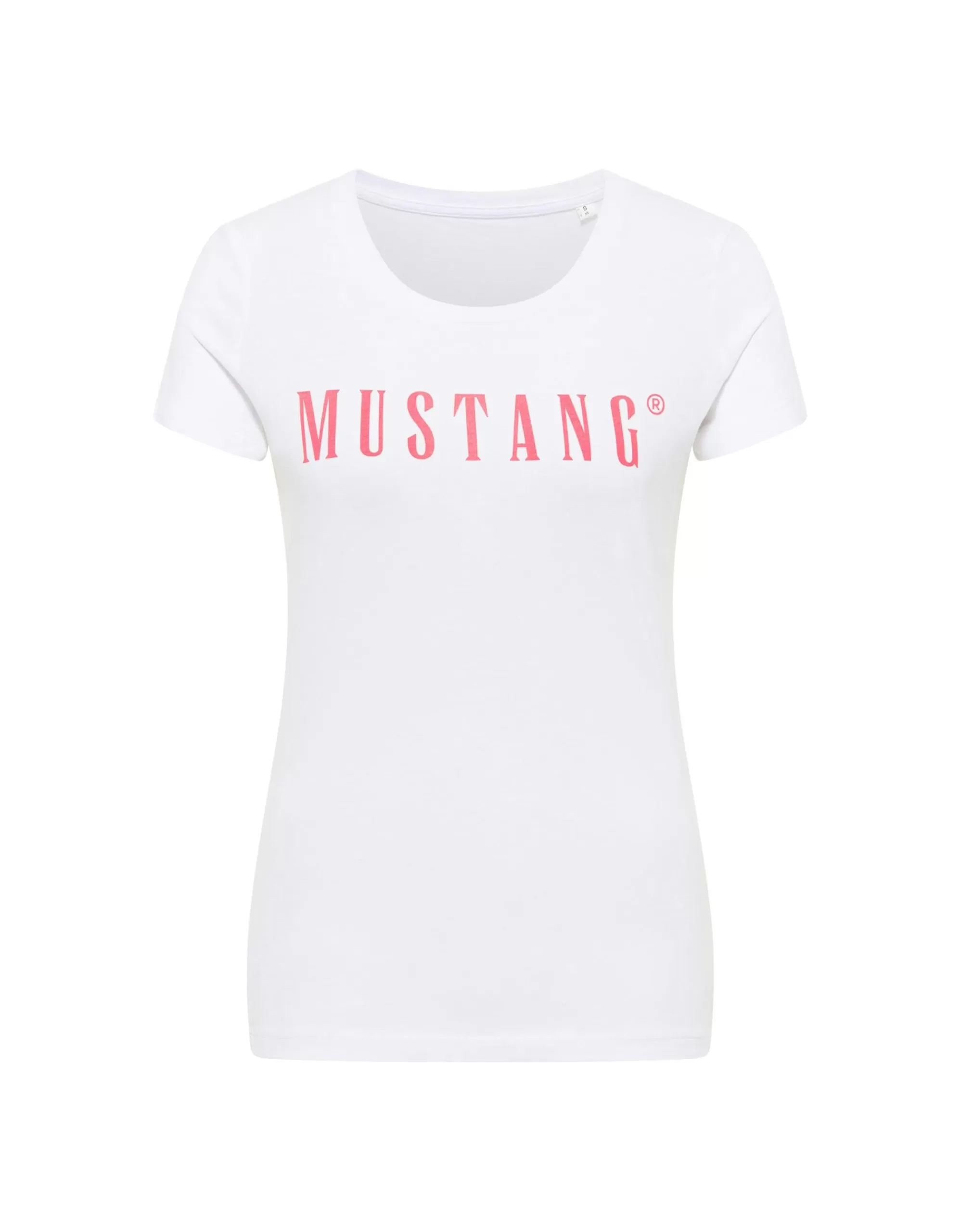 MUSTANG Shirt Mit Logo-Print Weiß Cheap