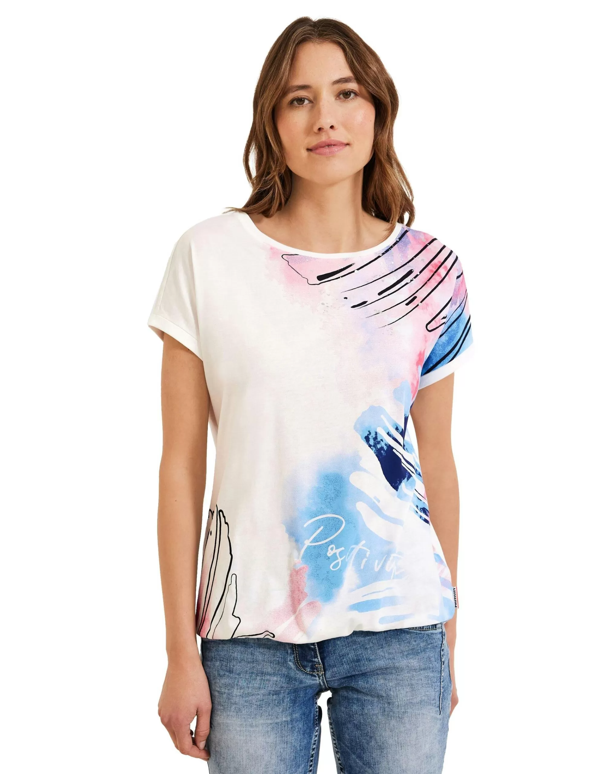 CECIL Shirt Mit Print Weiß Flash Sale