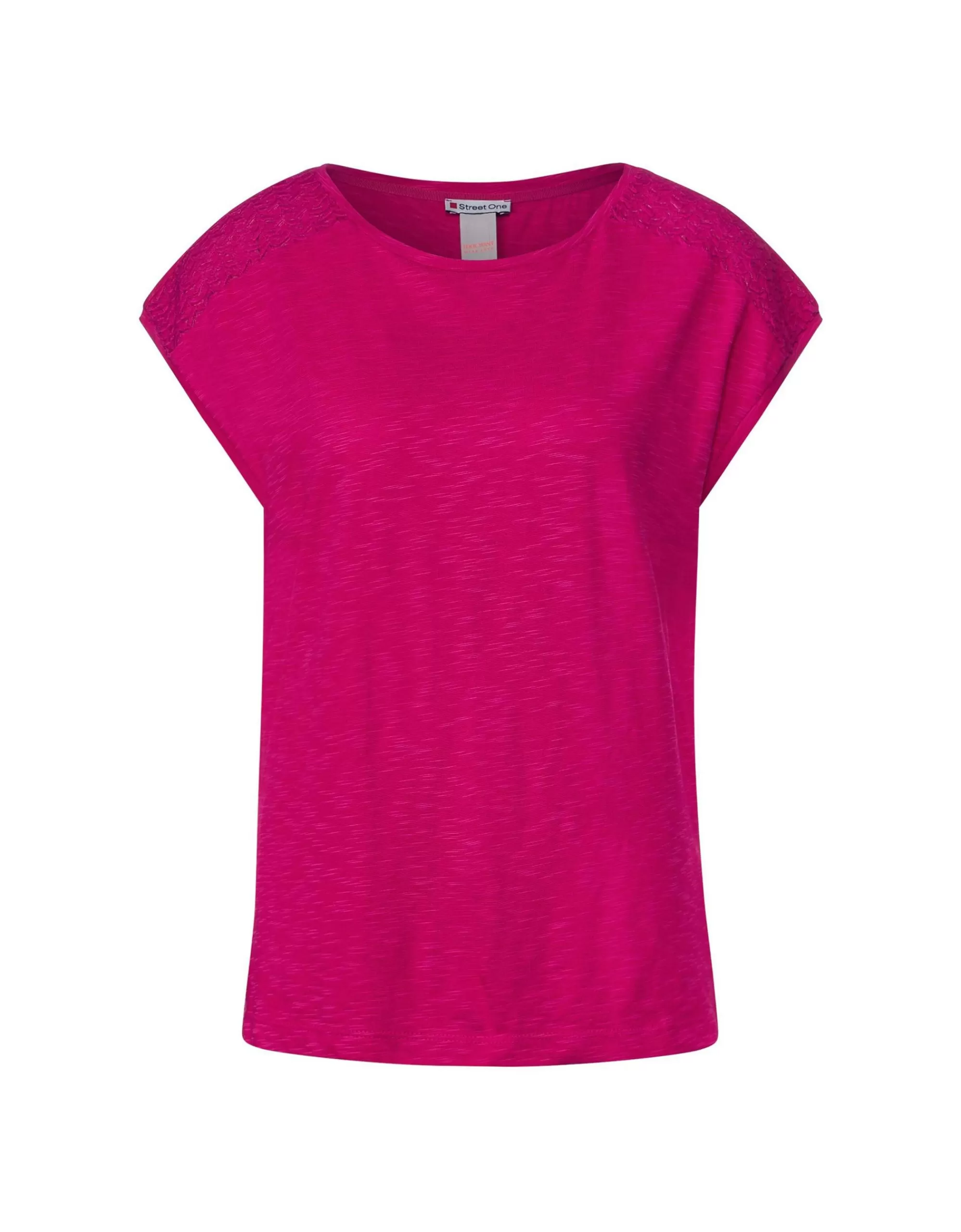 Street One Shirt Mit Spitzeneinsatz Pink Fashion