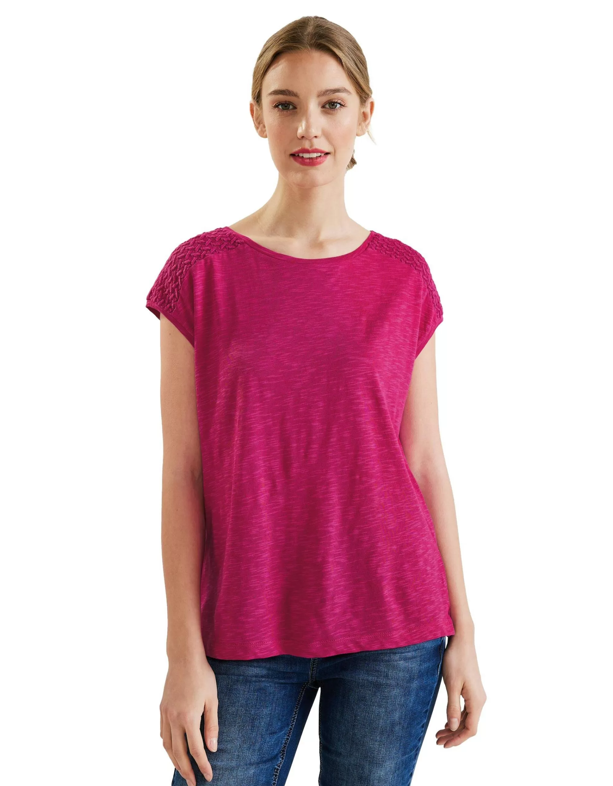 Street One Shirt Mit Spitzeneinsatz Pink Fashion