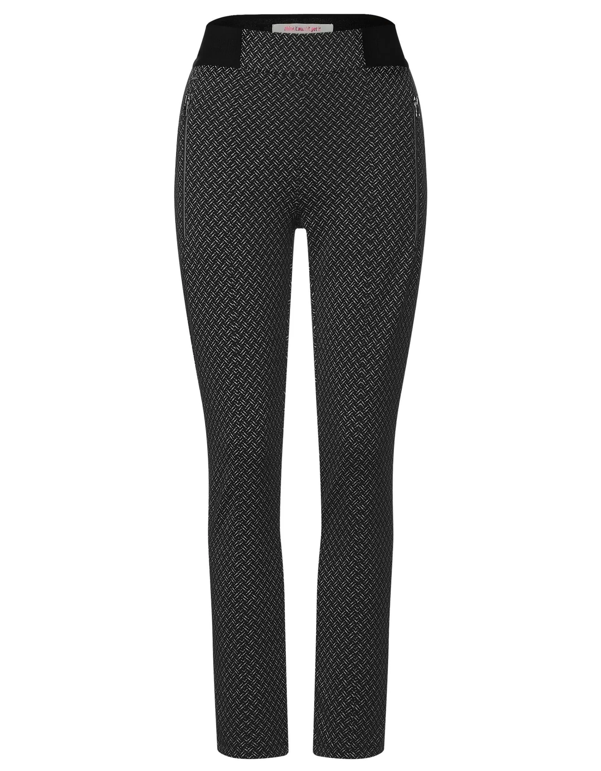 Street One Skinny Fit Hose In Jacquard Schwarz Best