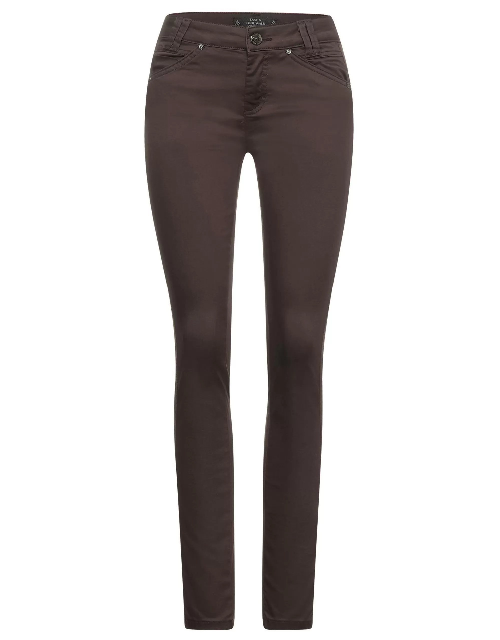 Street One Slim Fit Hose Mit Coating Bordeaux Store