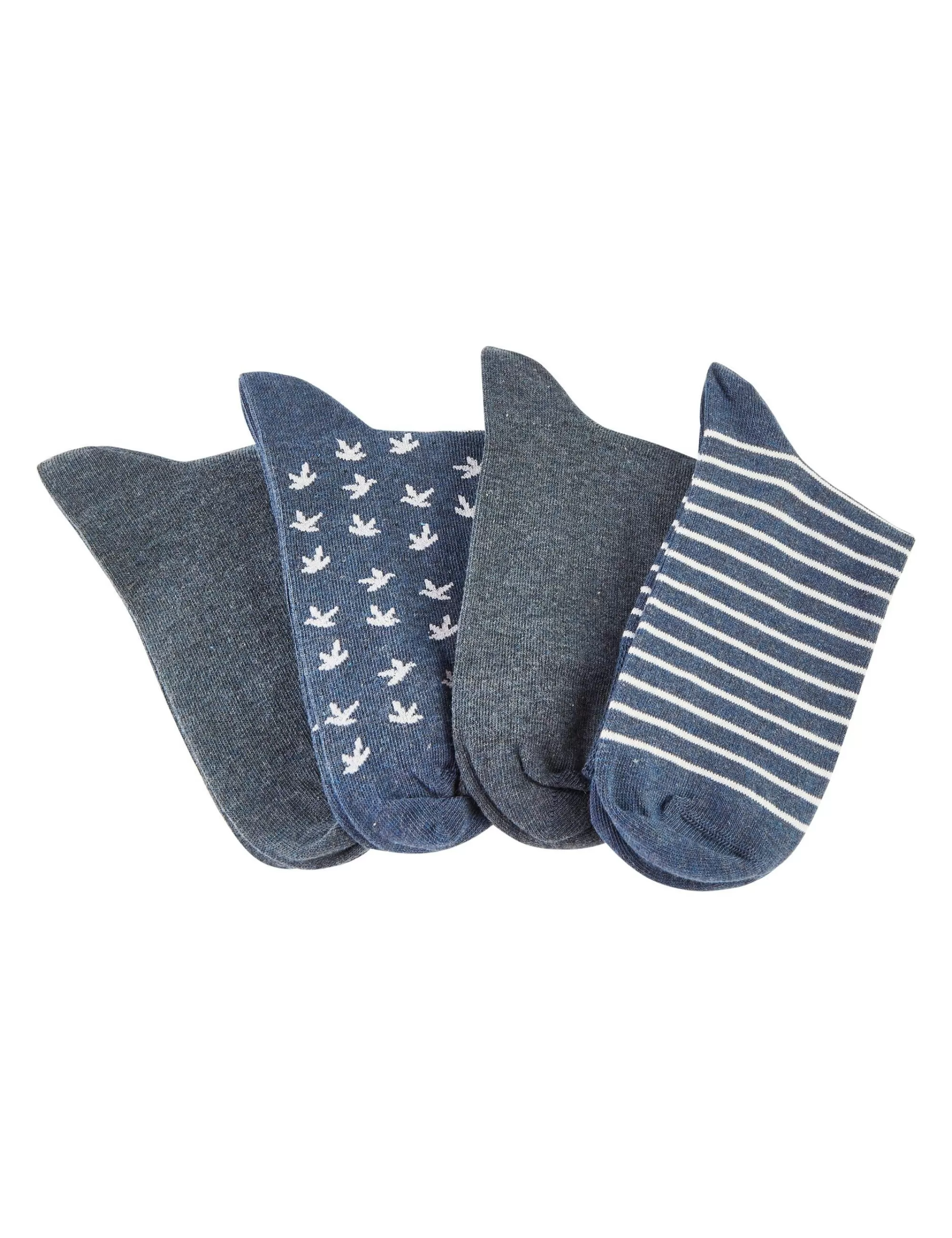 Adler Collection Socken 4Er Pack Blau/Weiß New