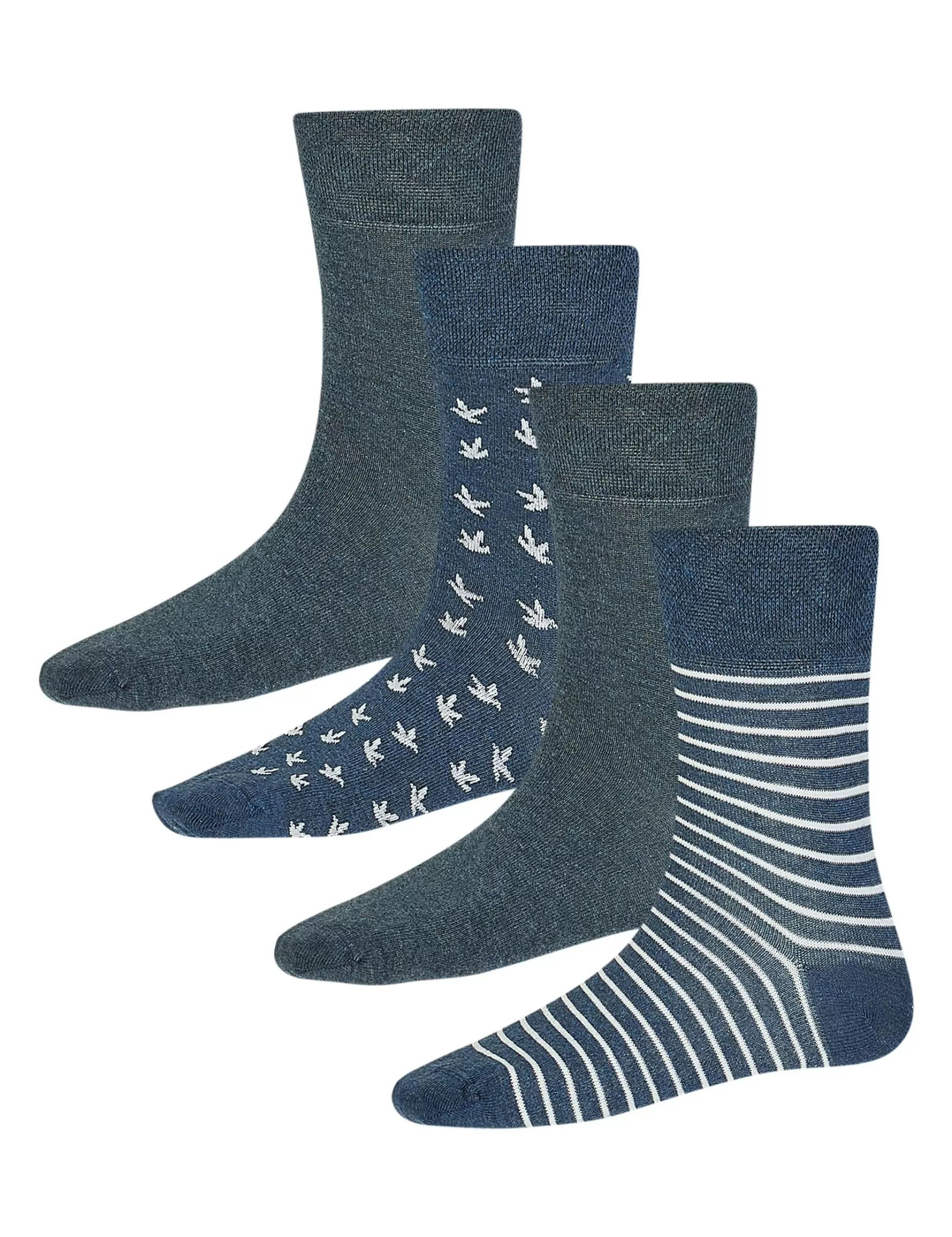 Adler Collection Socken 4Er Pack Blau/Weiß New