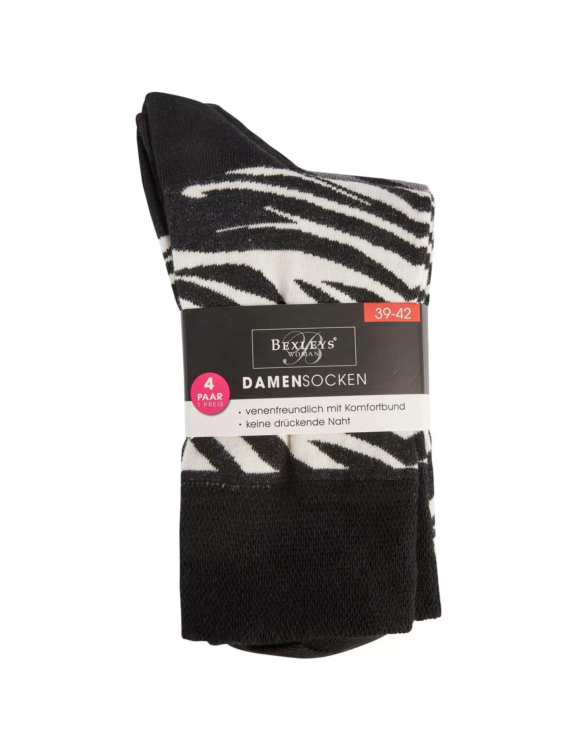 Bexleys woman Socken 4Er Pack, Gemustert Schwarz/Weiß Sale